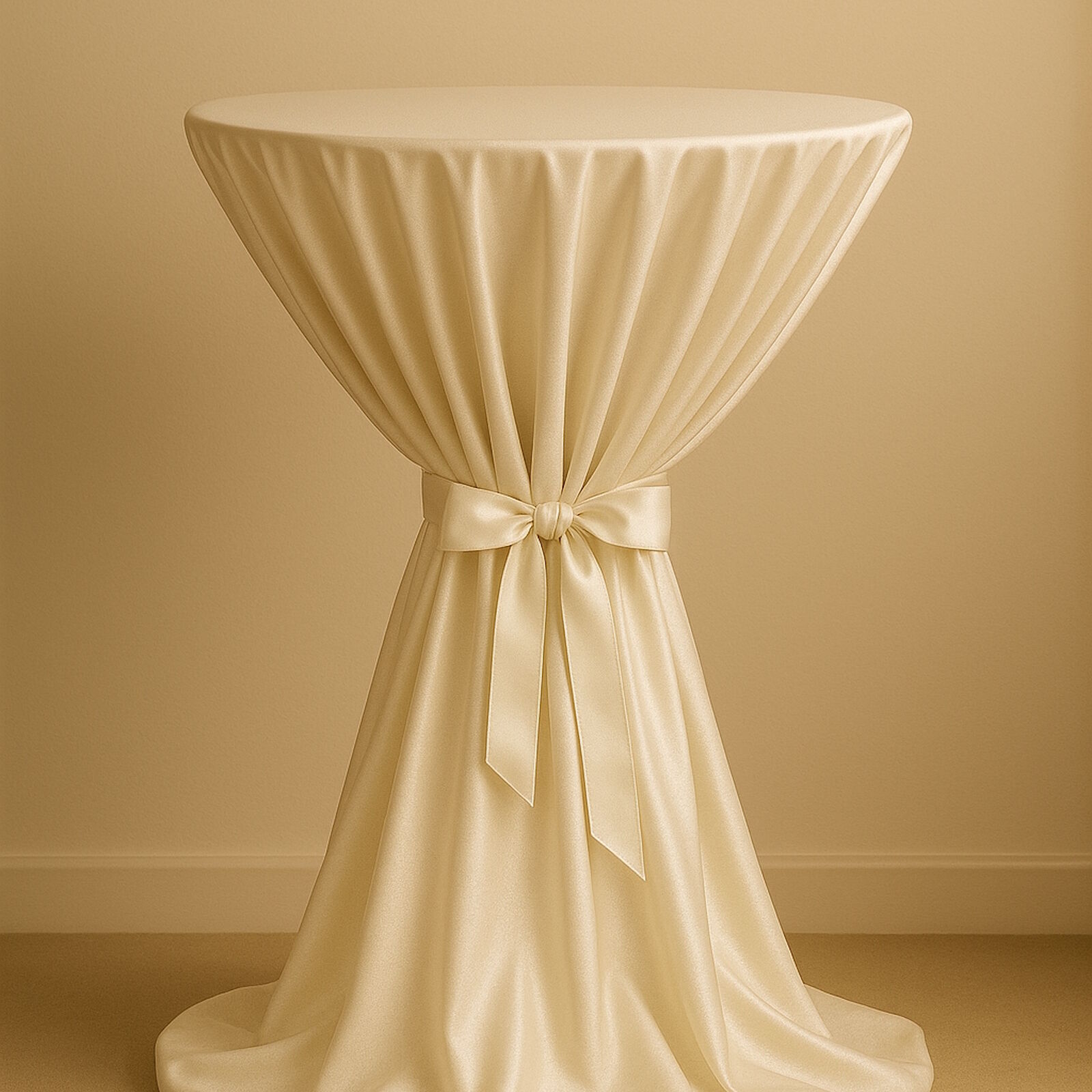 Stehtischhusse Gala Premium Glanz-60 - 65 cm-Creme
