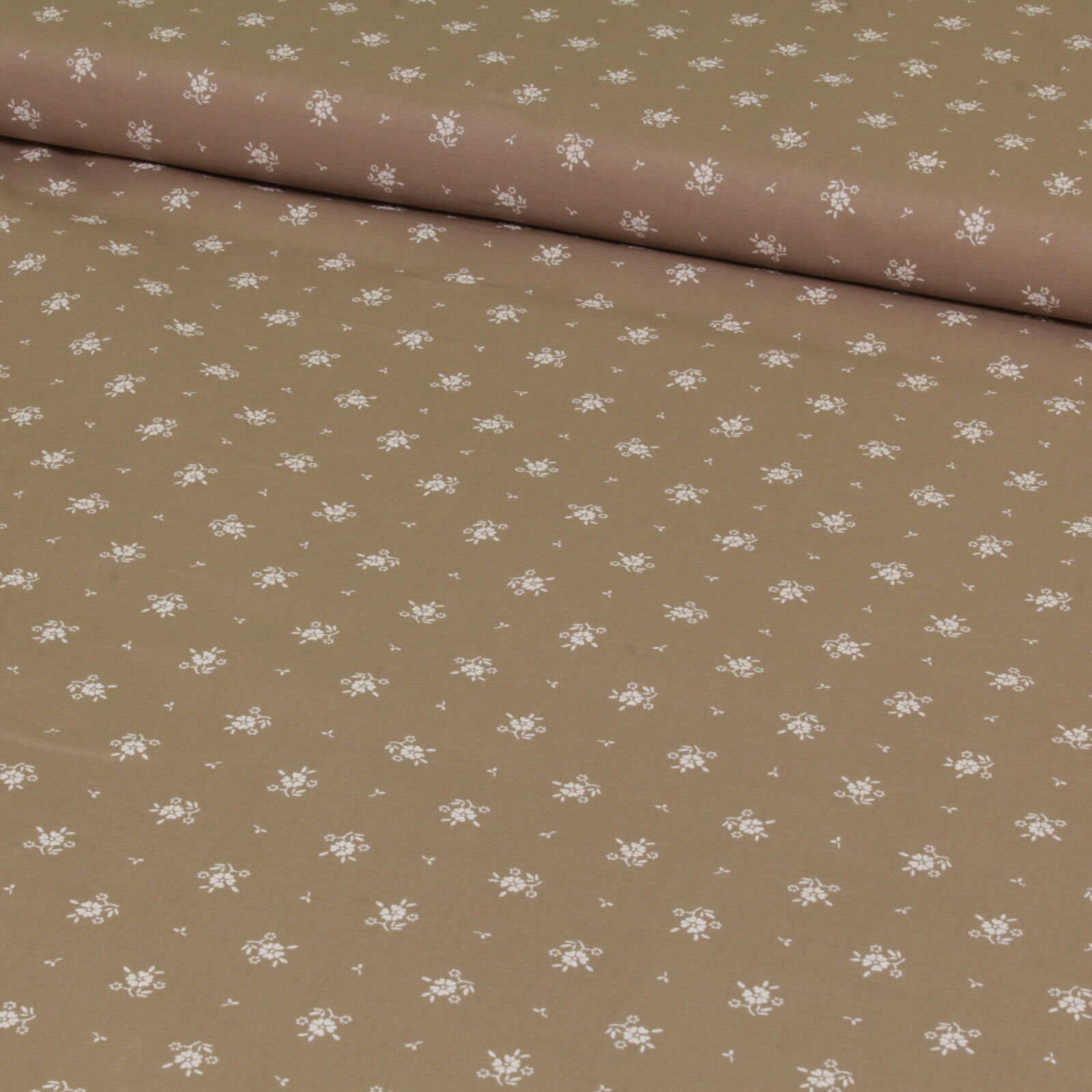 Stoff Meterware Blumen Pauline Beige