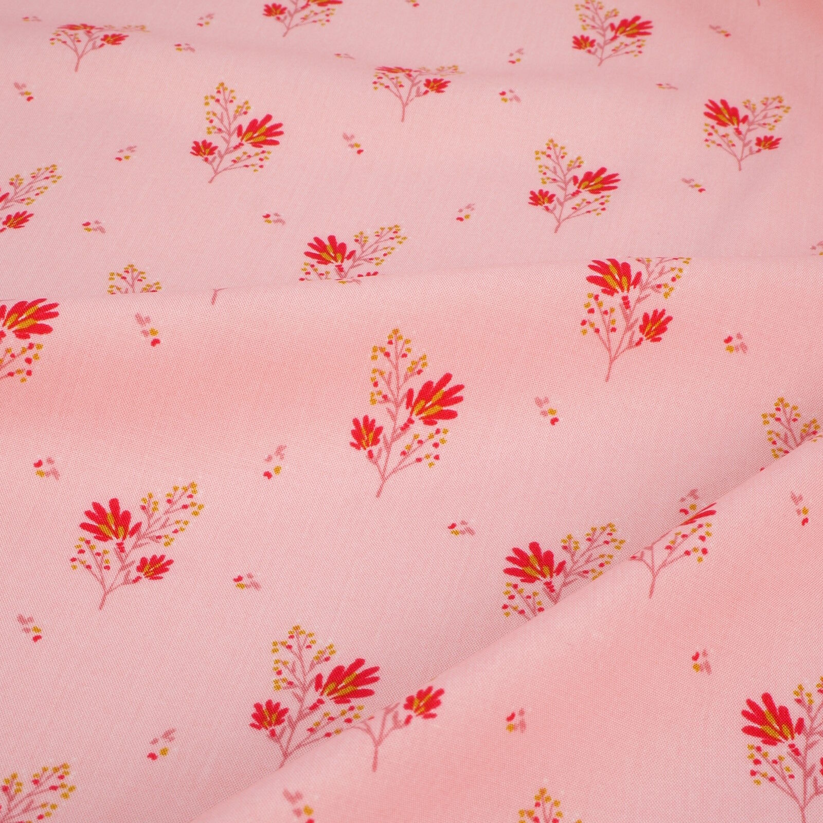 Viskose Stoff Blumen Stretch Rosa