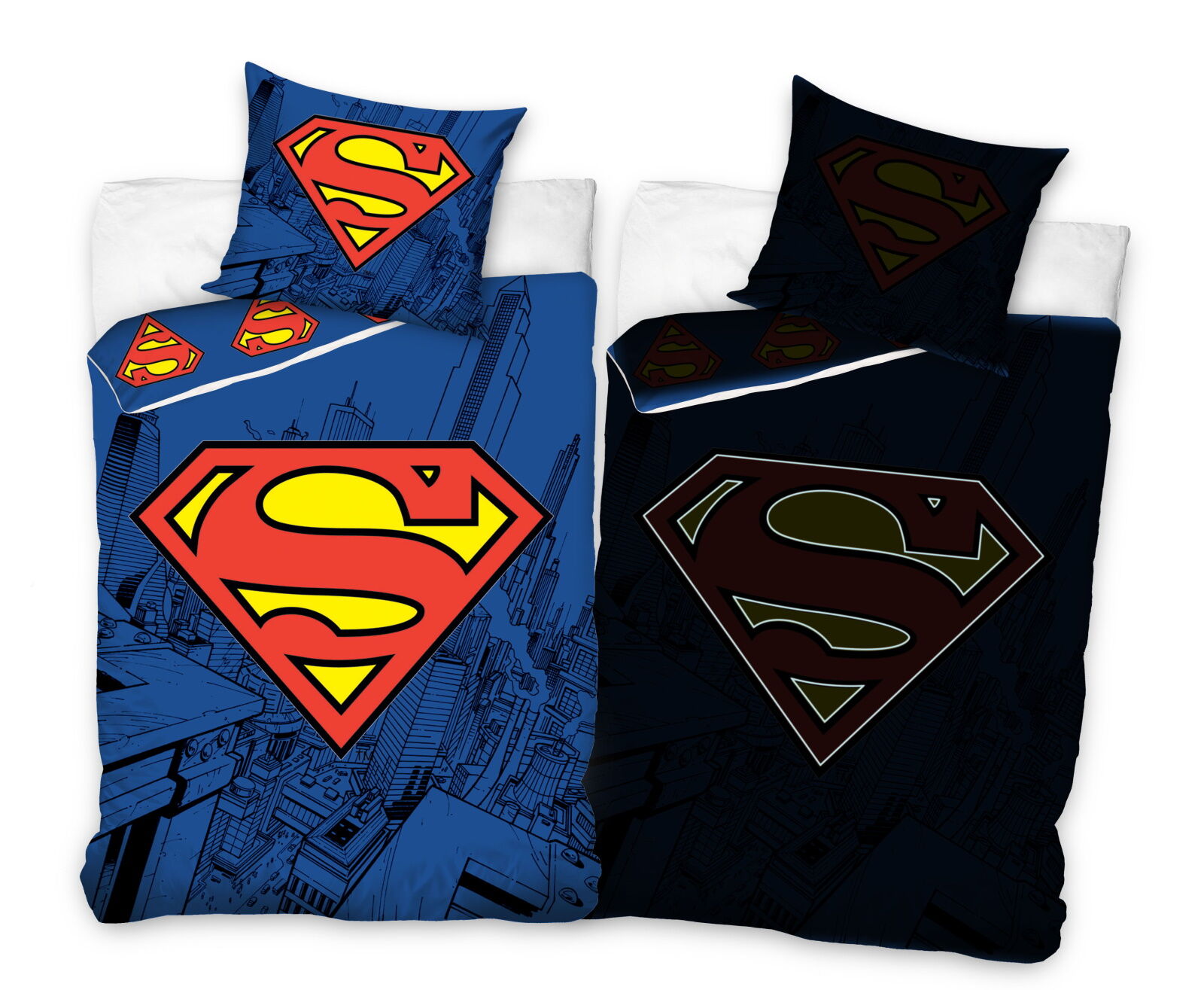Bettwäsche 135x200cm Superman fluoreszierend Baumwolle