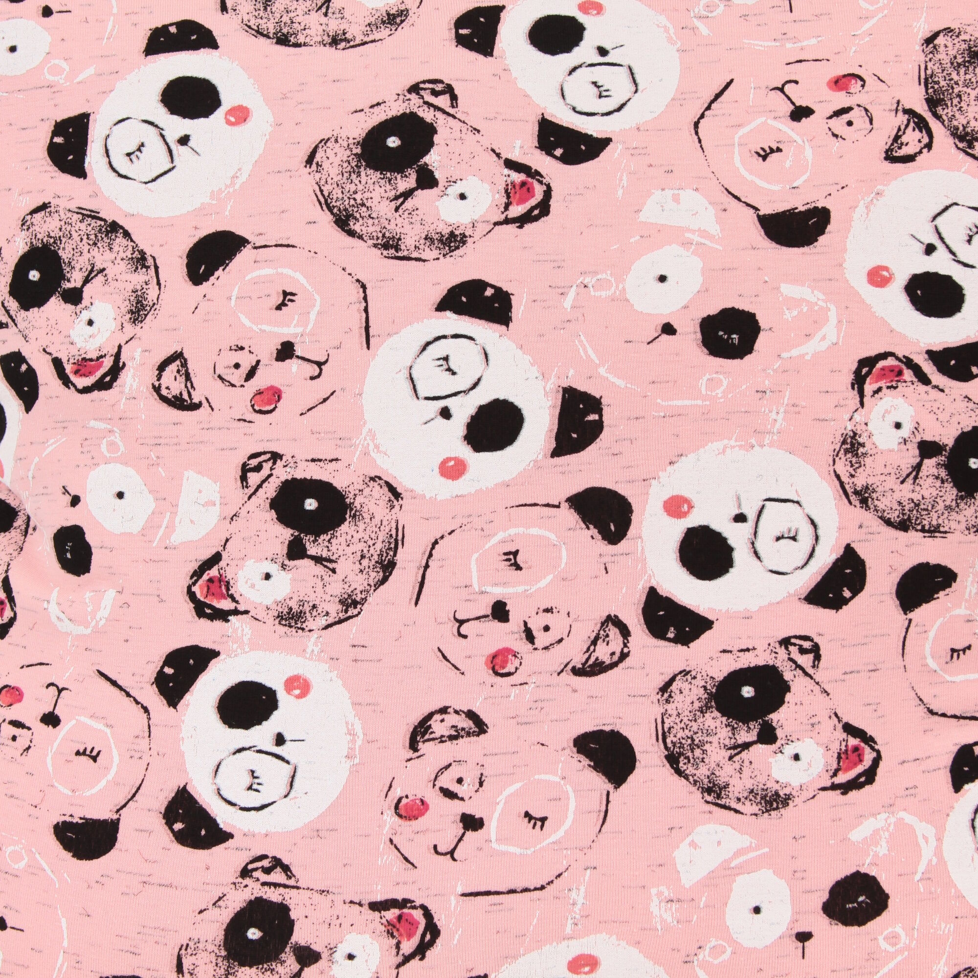 Jersey Panda Kissenbezug 40x40 Rosa