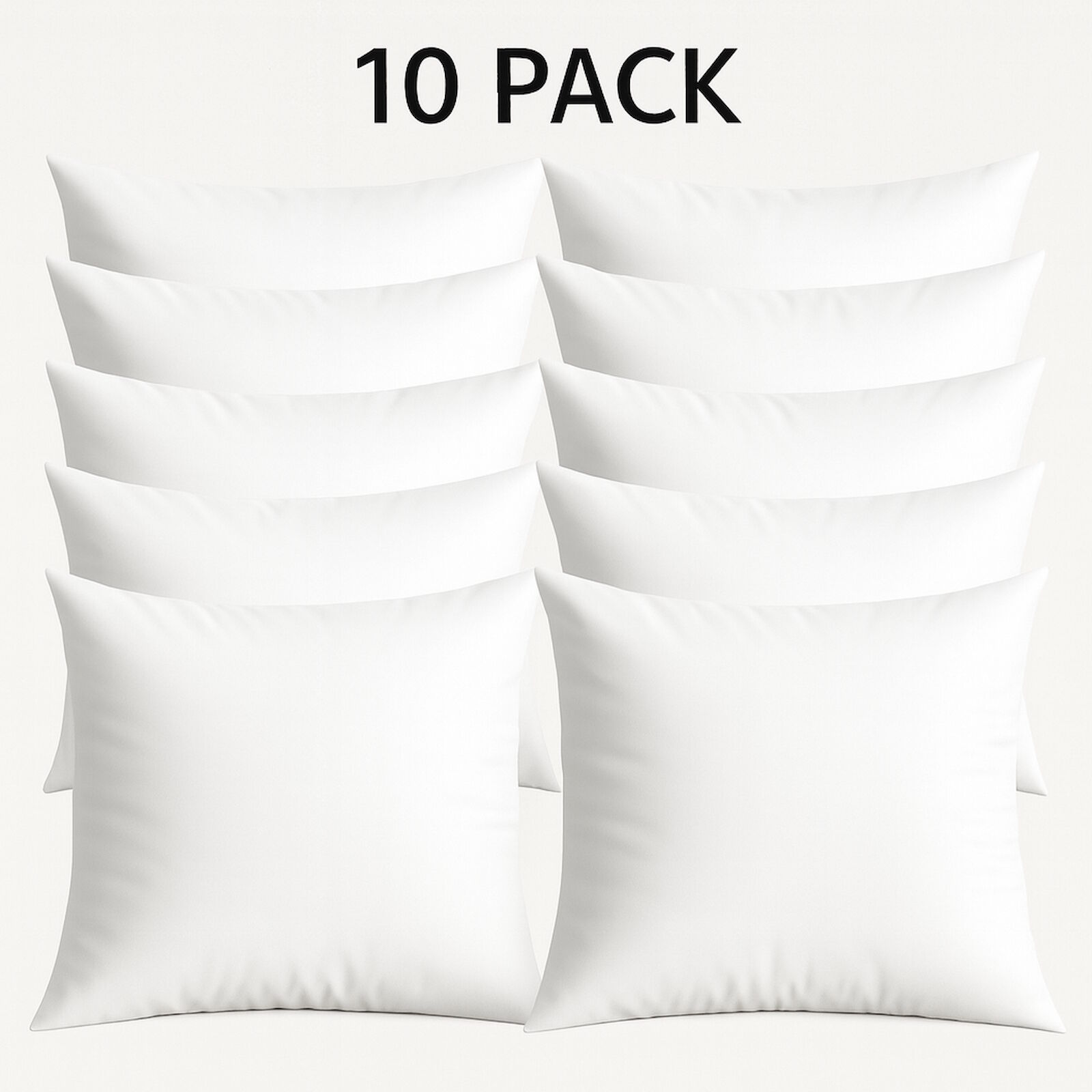 10er Set Kissenbezug Weiß Baumwolle Linon RV