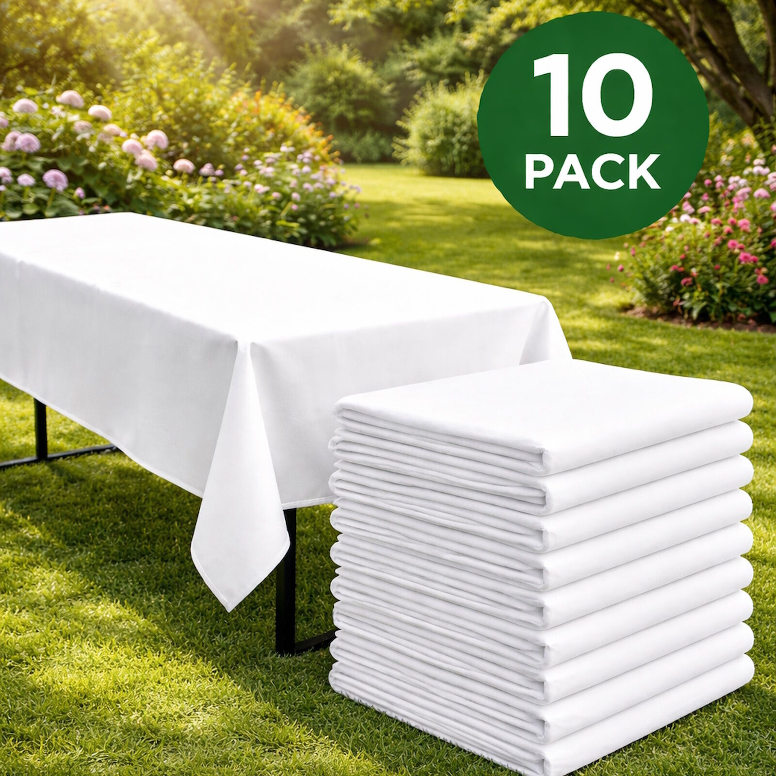 10er Set Biertisch Tischdecke Weiß Toledo robust