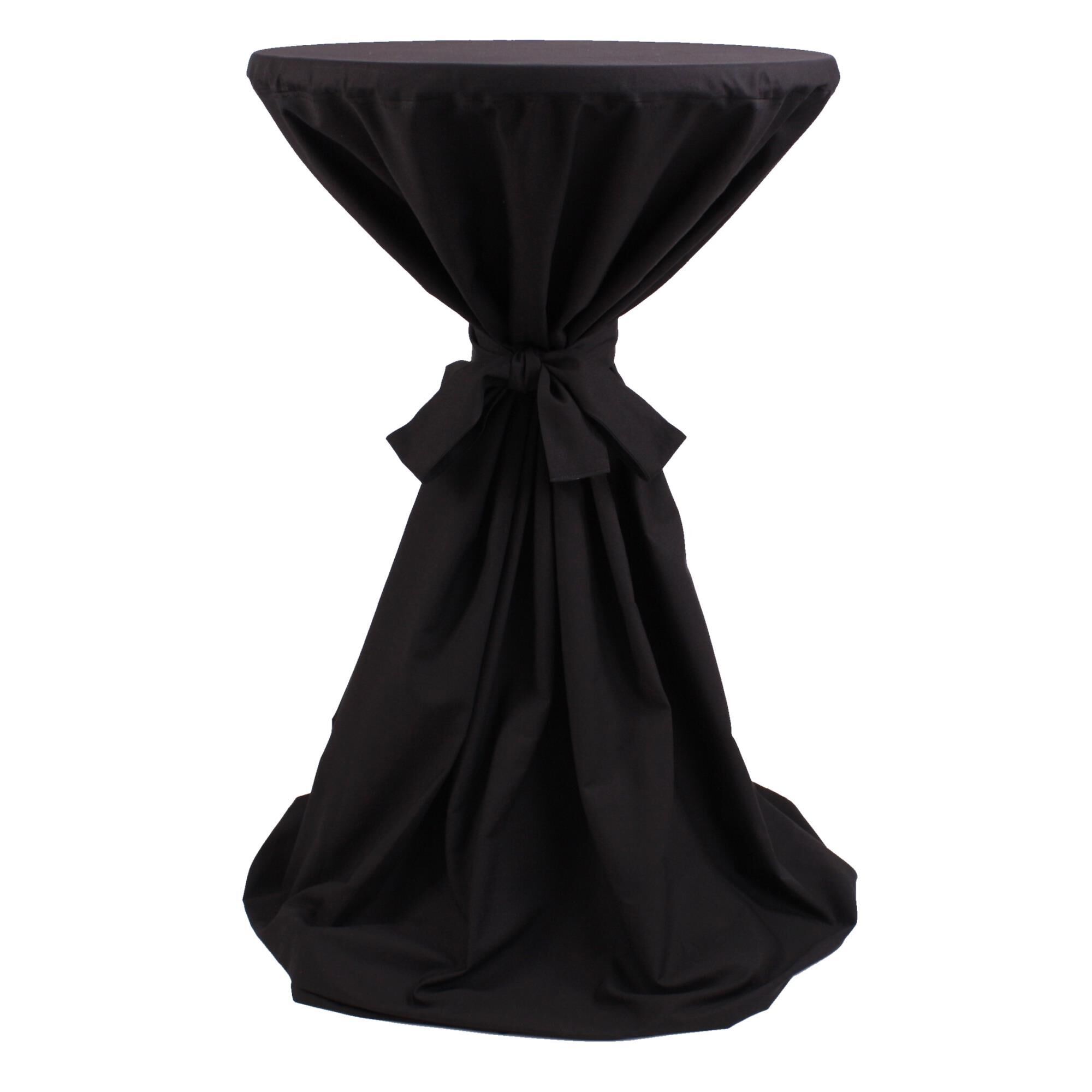 Stehtischhusse Baumwolle Linon-Schwarz-70-75 cm