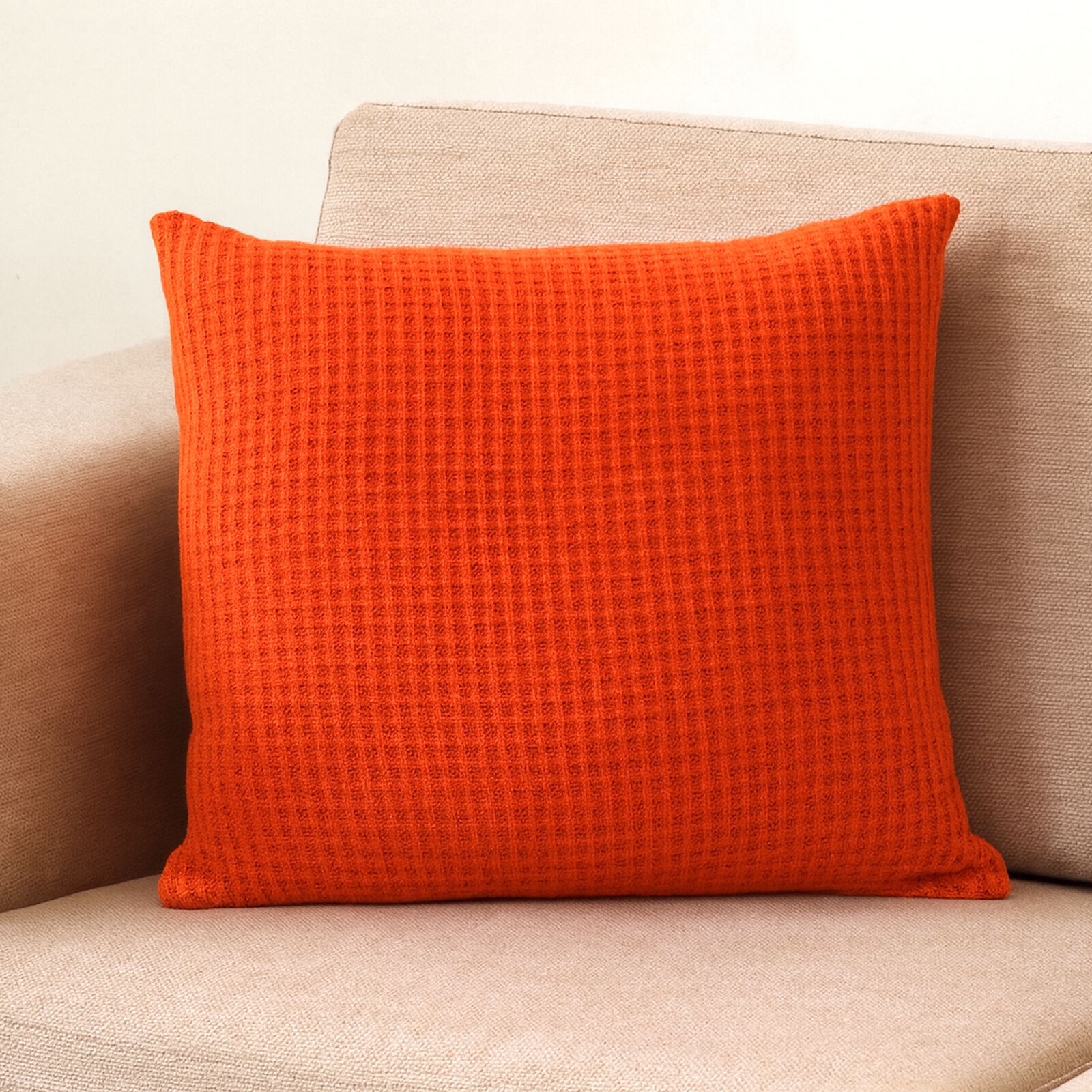Strick Kissenbezug 50x50 Orange Terra