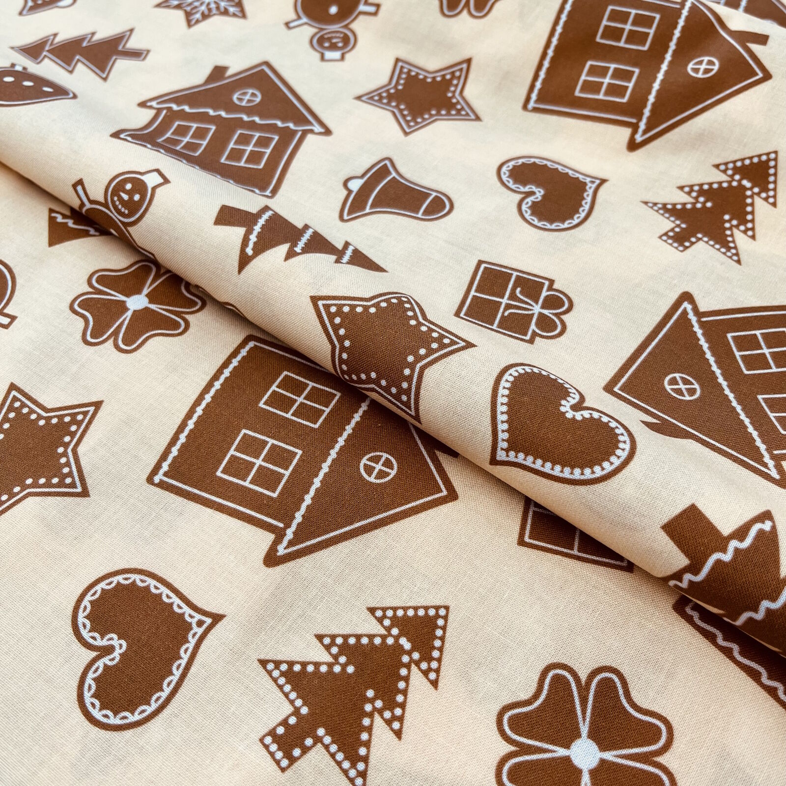 Stoff Meterware Weihnachtsbäckerei Baumwolle