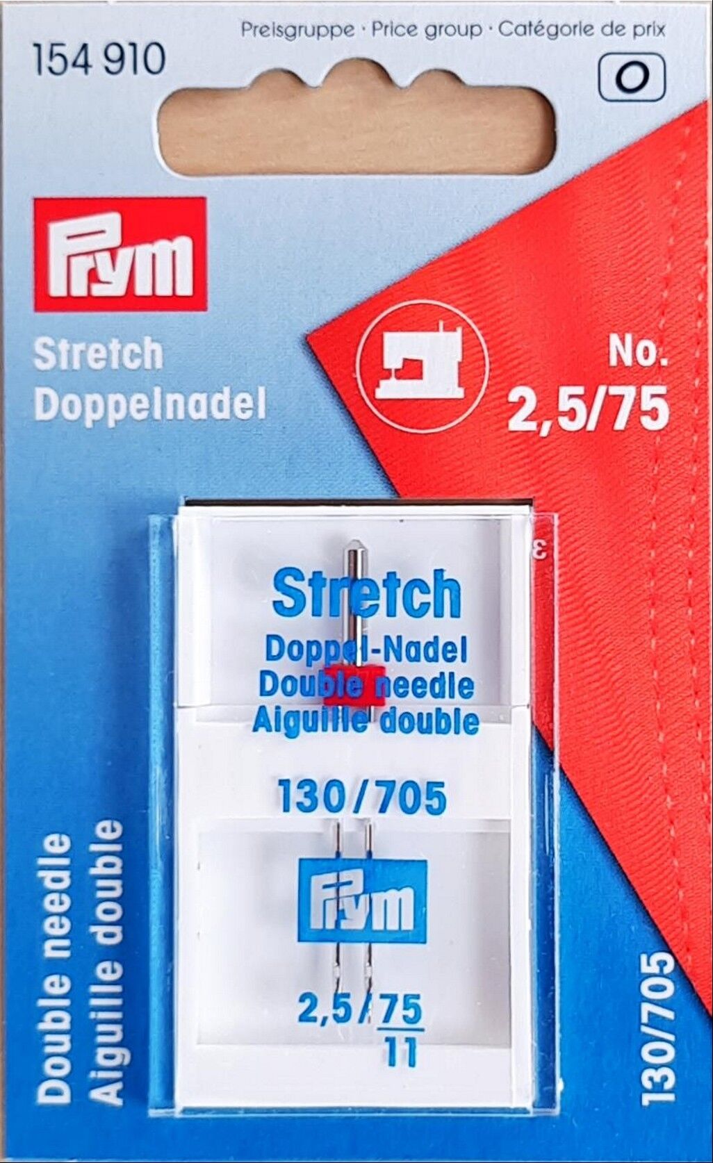 Doppel-Nähmaschinennadel 130/705 Stretch 75/2,5 mm