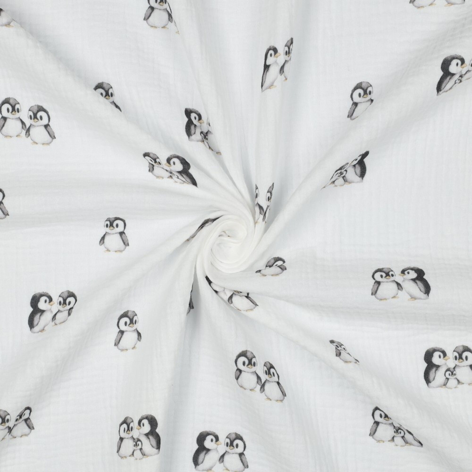 Kinder Musselin Stoff Pinguine