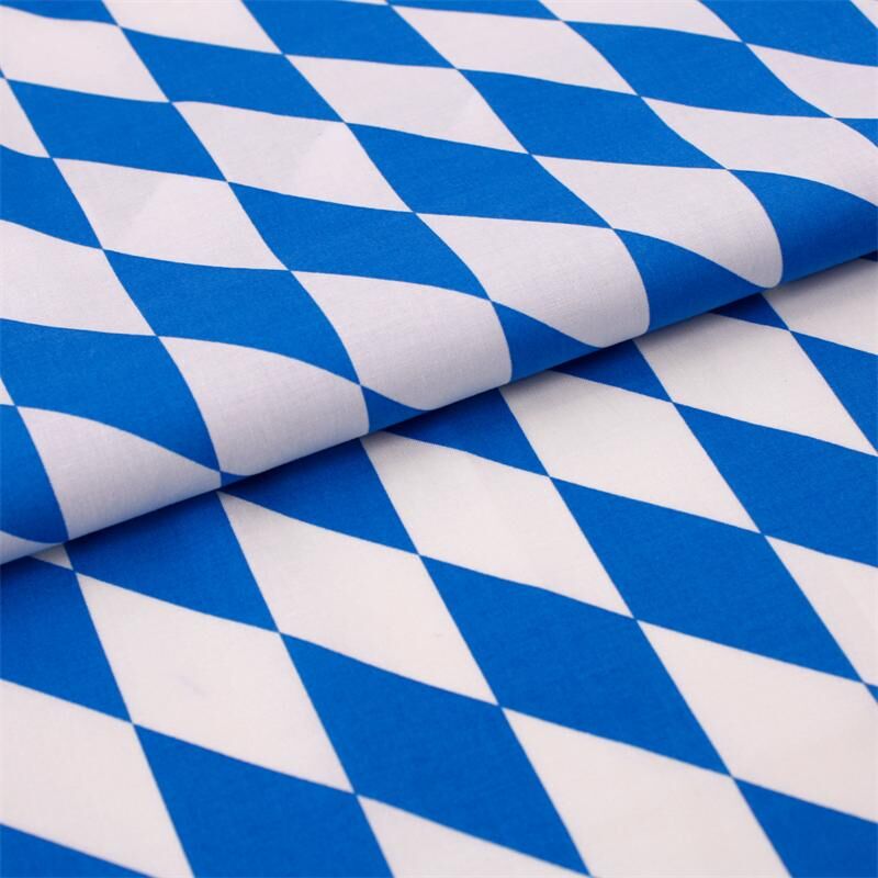 Stoff Meterware Bayern Raute Weiß Blau groß
