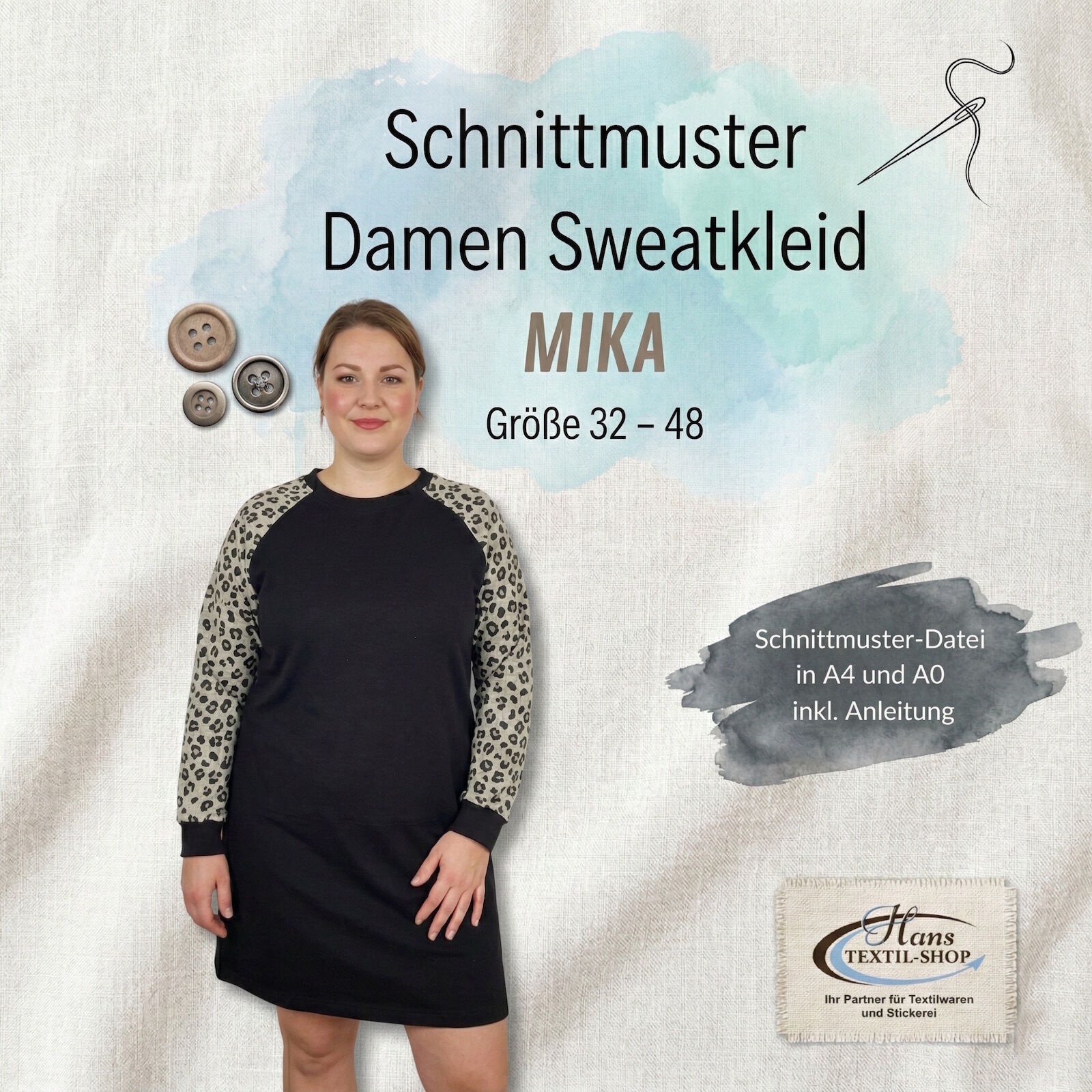 eBook Schnittmuster Damen Sweatkleid MIKA  - Größen 32-48