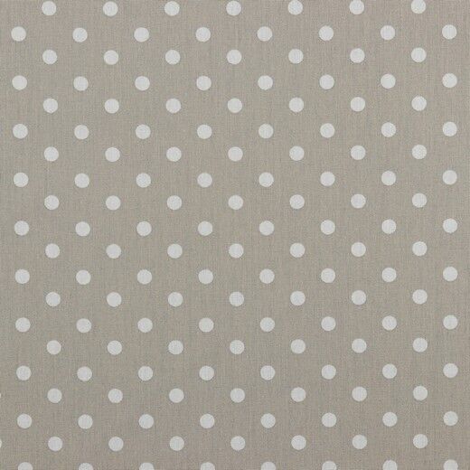 Stoff Meterware Punkte 7 mm-Weiß auf Beige