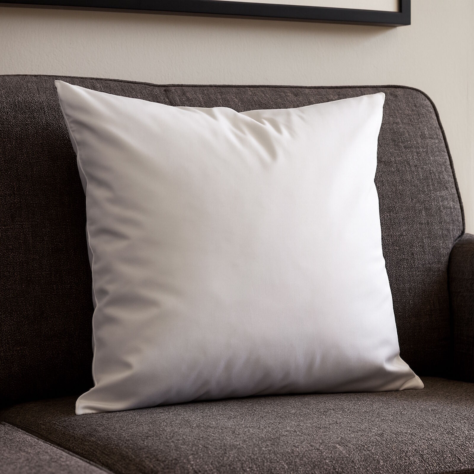 Mako Satin Kissenbezug Weiß 100% Baumwolle
