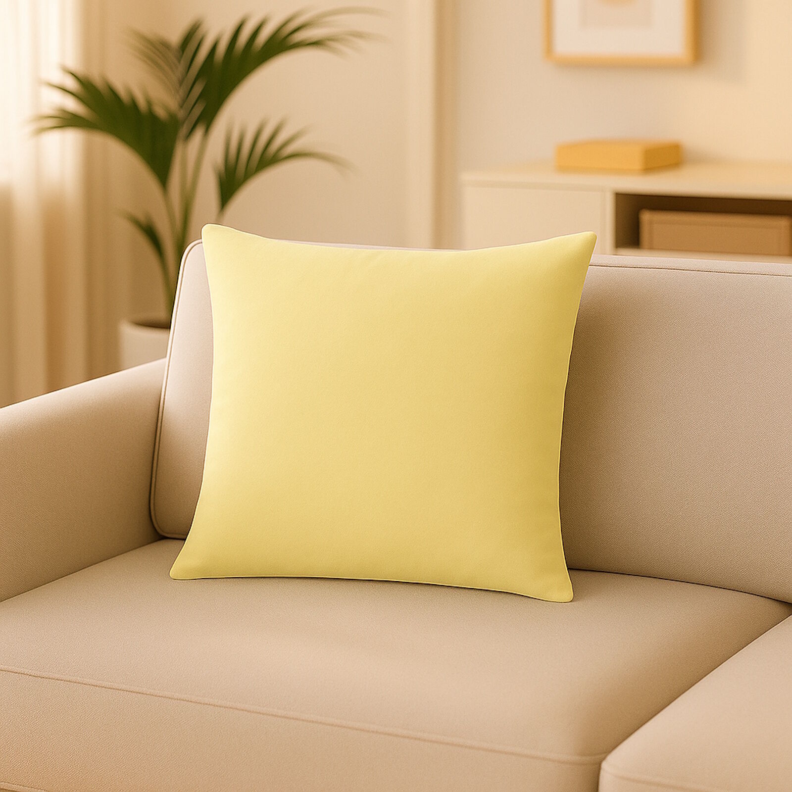 Kunstleder Kissenbezug Sandgelb