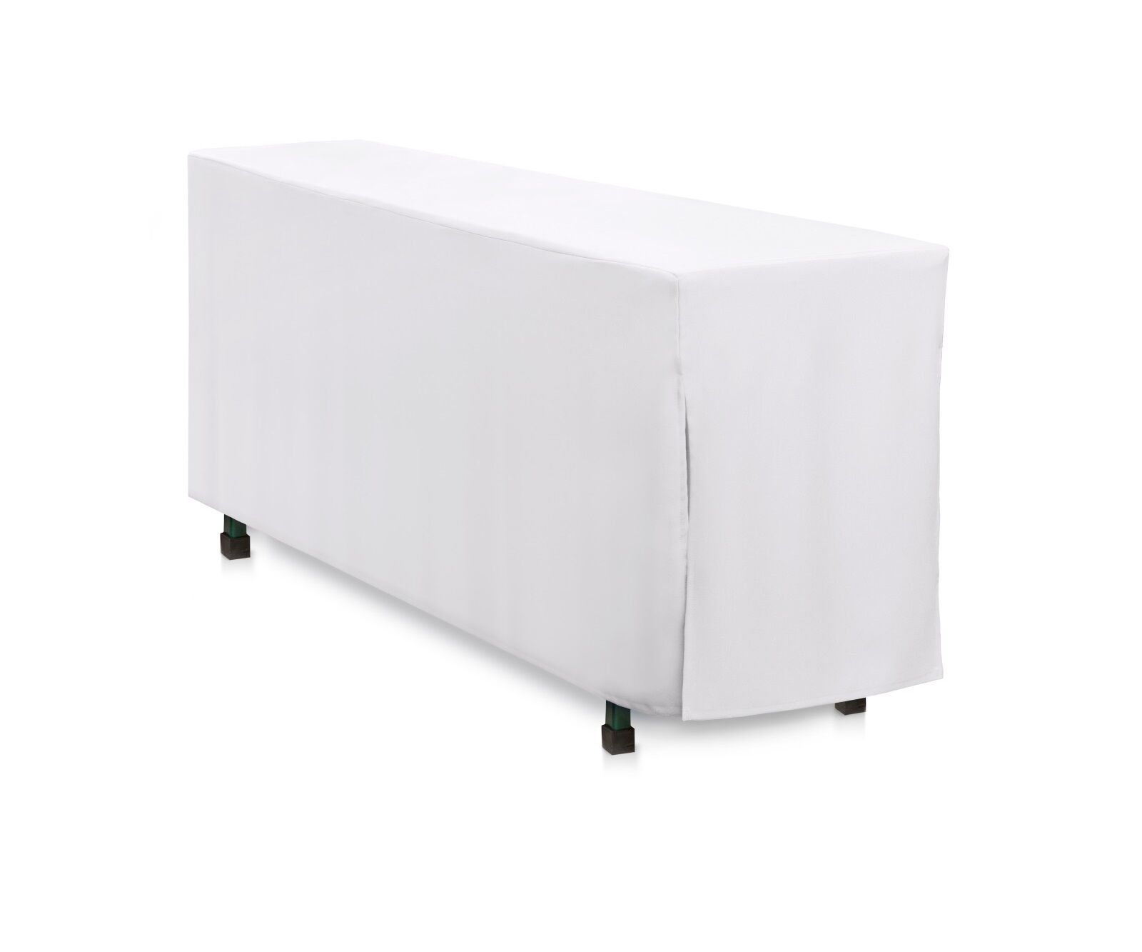 Biertischhusse bodenlang Polyester-Weiß / 200x50 cm