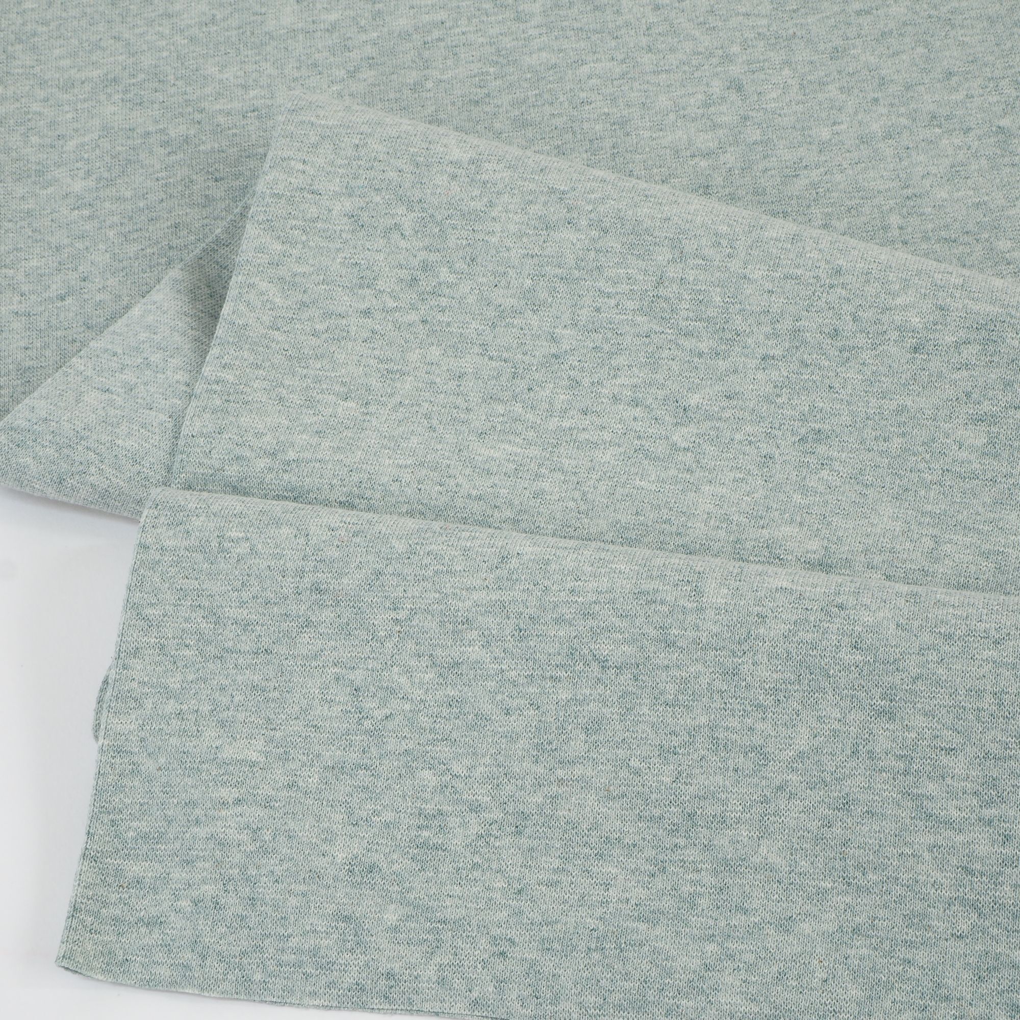 Bündchenstoff Meterware Uni Grün Melange