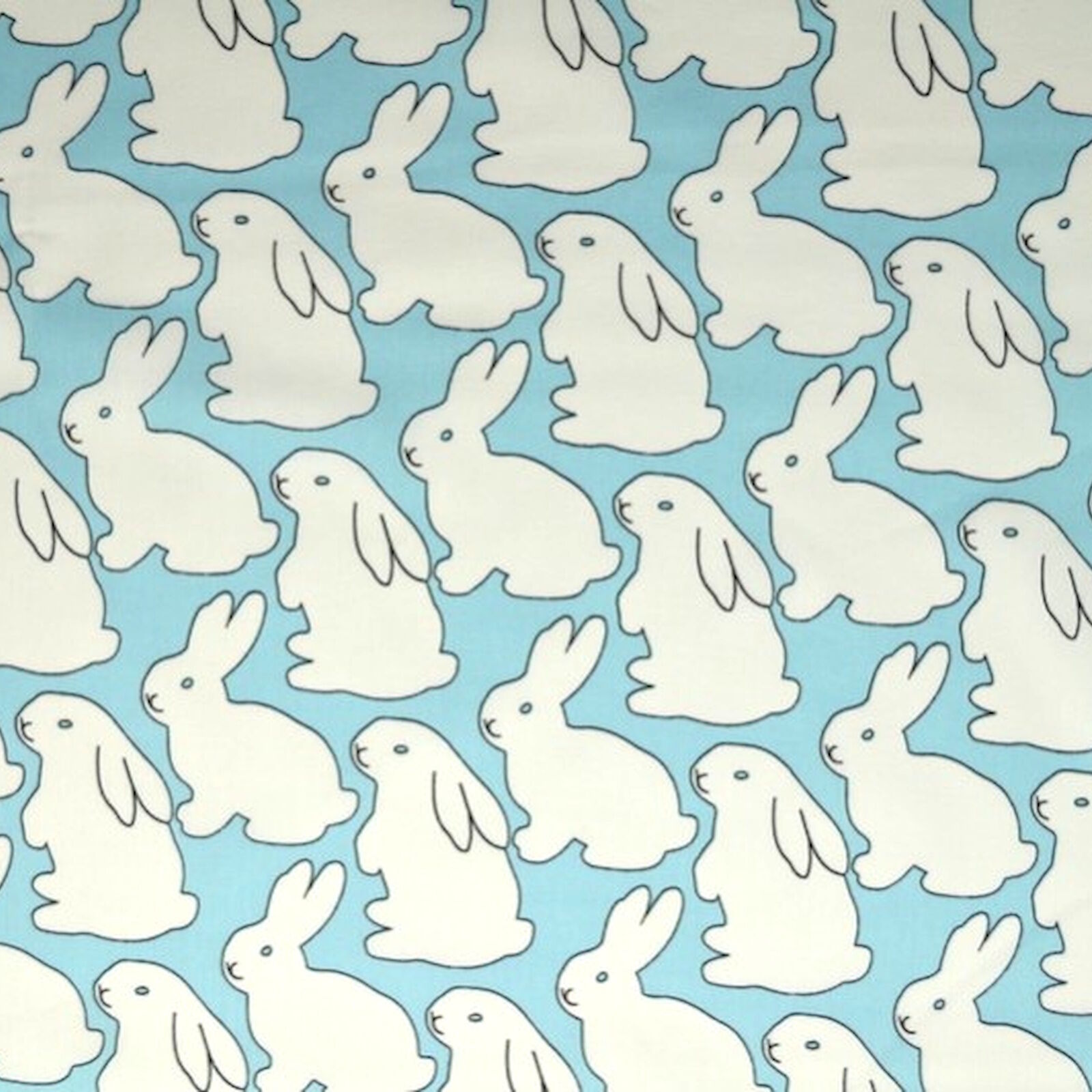 Kinder Stoff Hasen Motiv hellblau verspielt Frühling Ostern