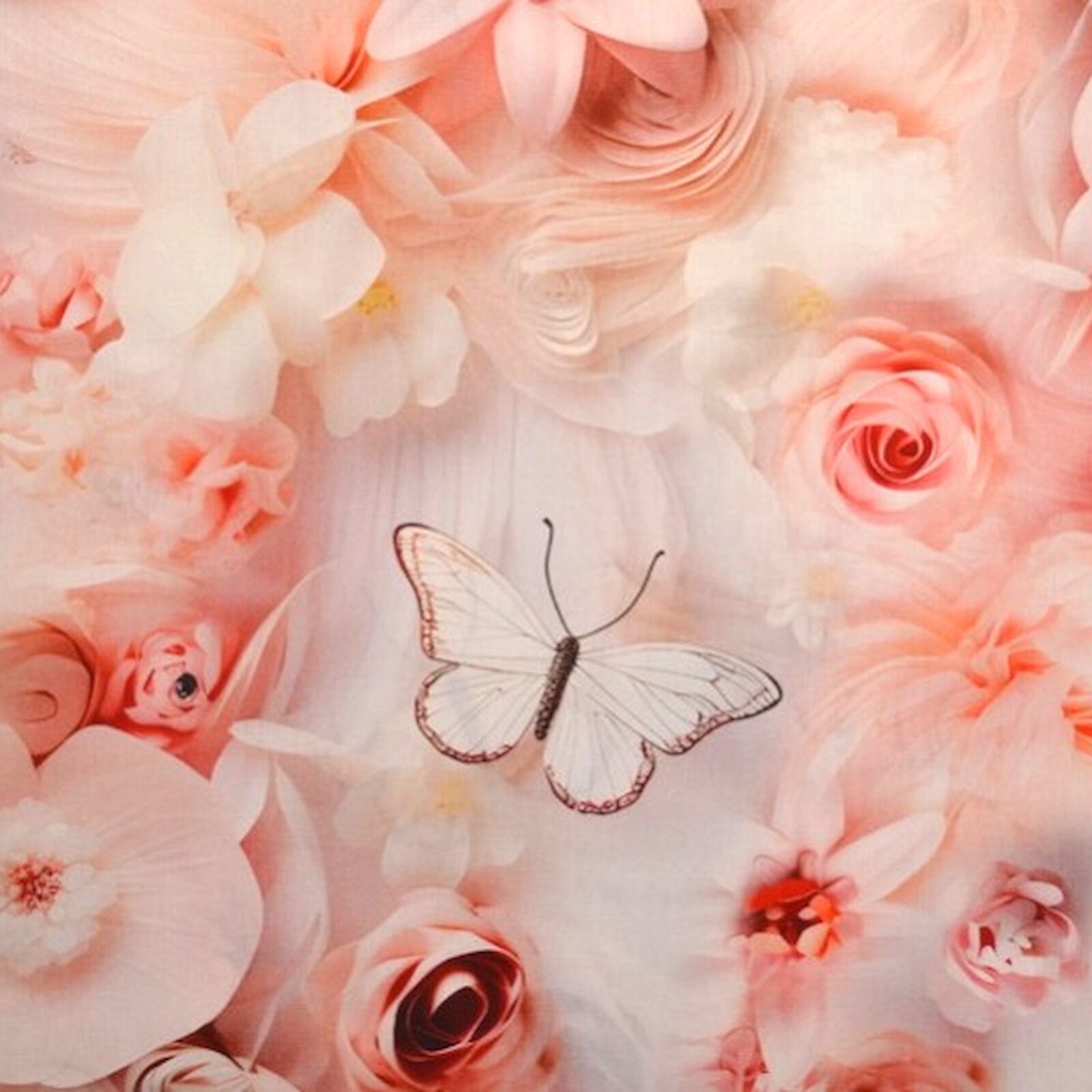 Bettwäsche 135x200 rosa Blumen Schmetterlinge Baumwolle