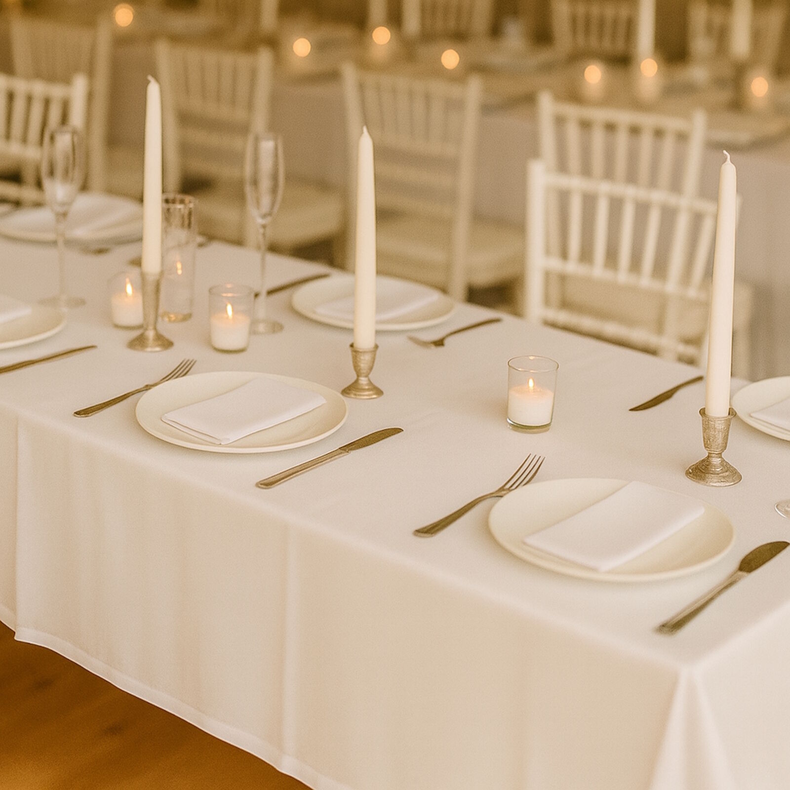 Tischdecke Weiß Baumwolle