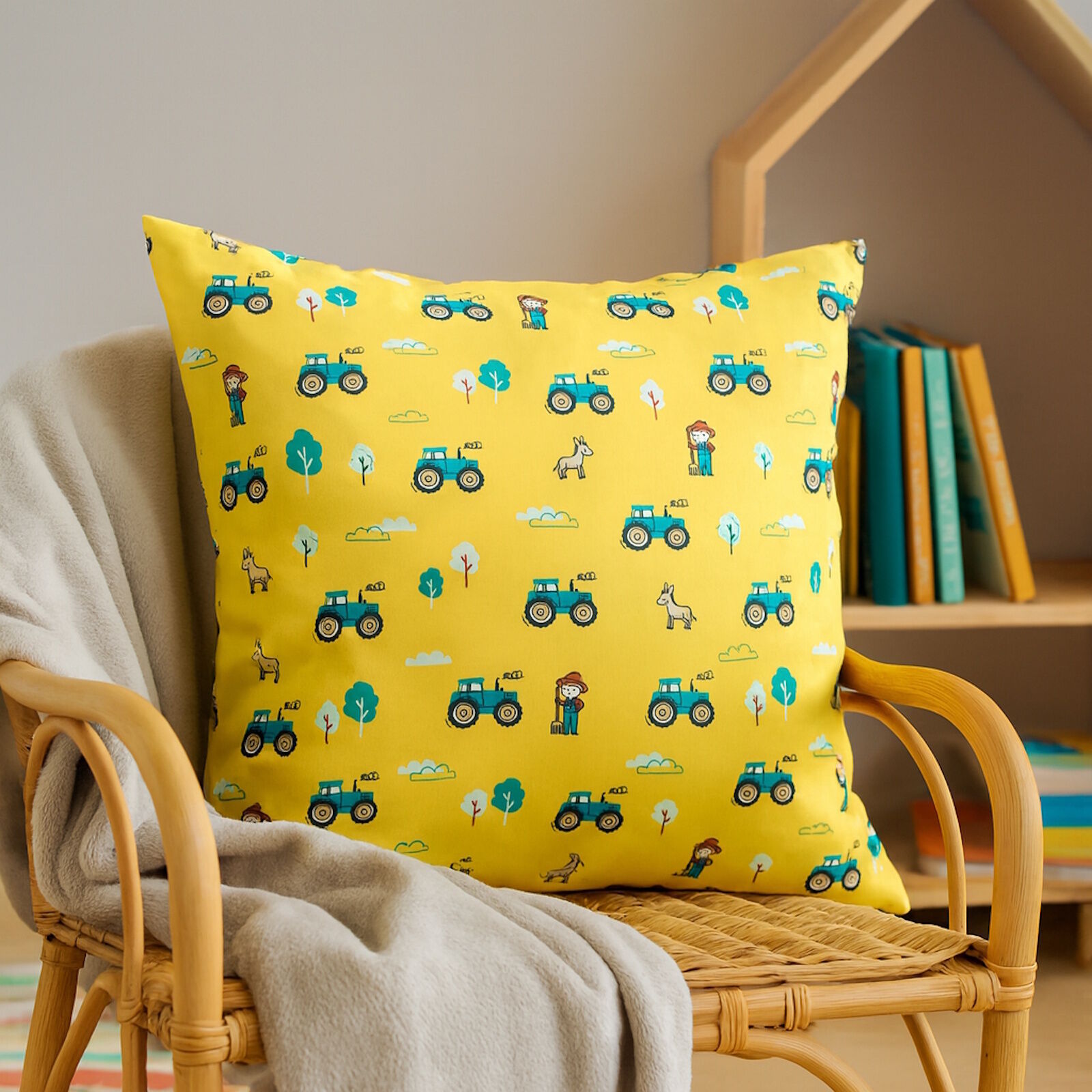 Kinder Kissen 40x40 cm Bauer Traktor