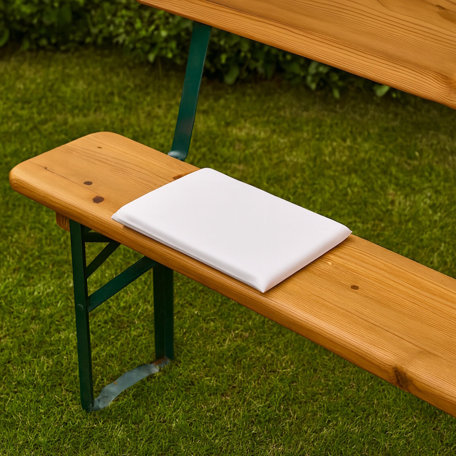 Bierbank Sitzkissen Weiß Baumwolle