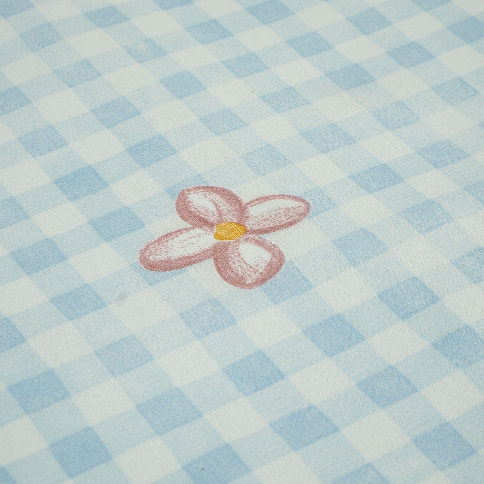 Karierter Stoff Blumen Hellblau