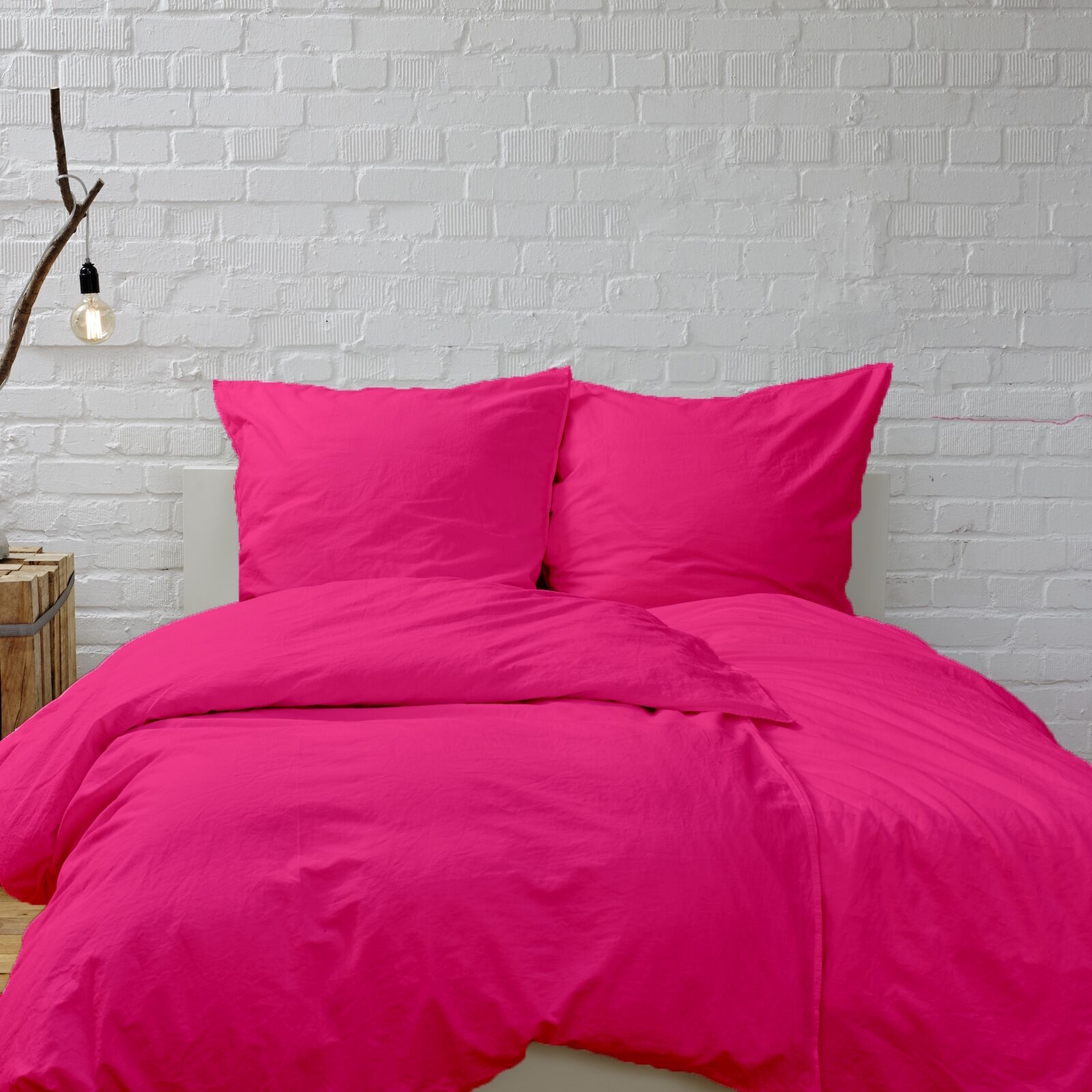 Bettwäsche Pink Baumwolle Linon Made in EU