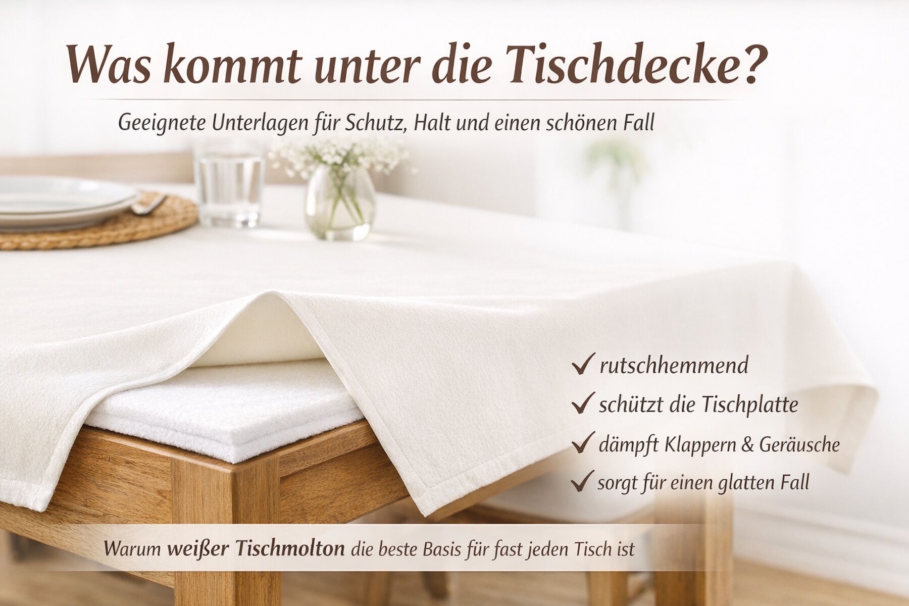 Was legt man unter eine Tischdecke? Schutz, Anti-Rutsch & Profi-Tipp Outdoor