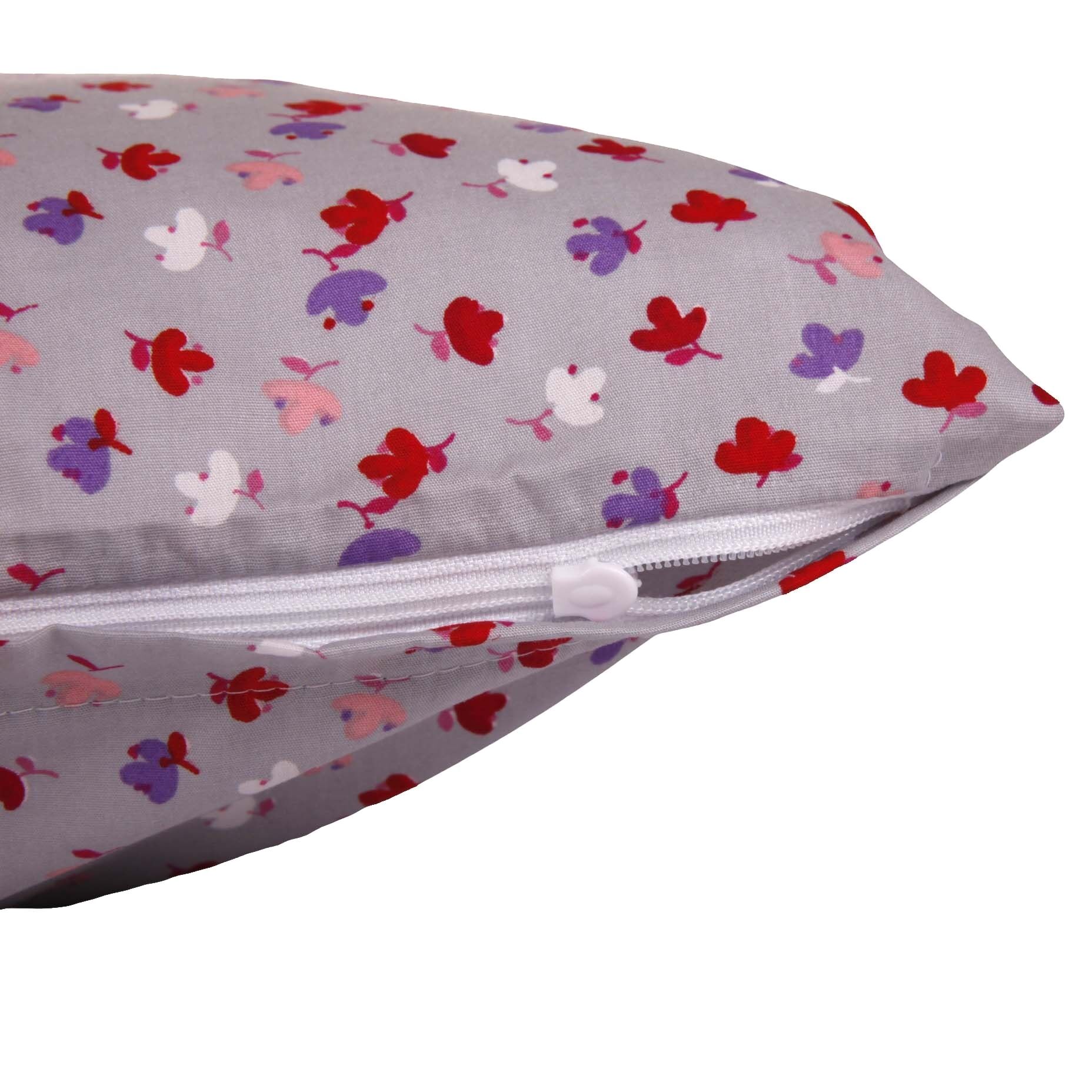 Kissenbezug 40x40 cm Bunte Blumen Grau