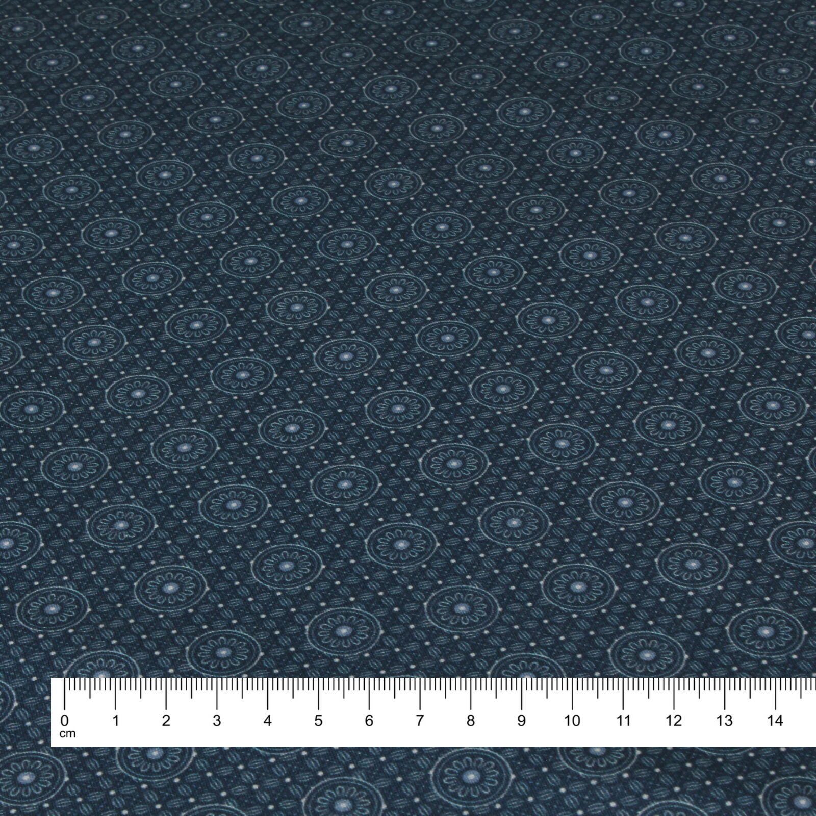 Stoff Meterware Blumen Rudolfine Blau