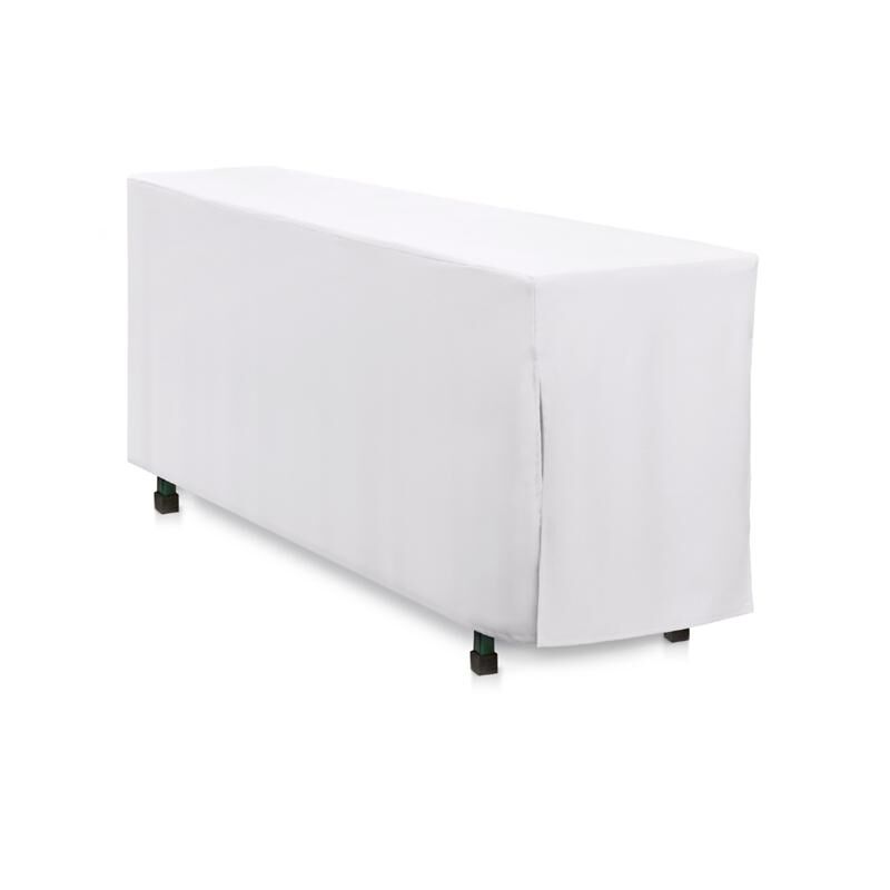 Biertischhusse Weiß bodenlang Baumwolle Linon-200x50 cm