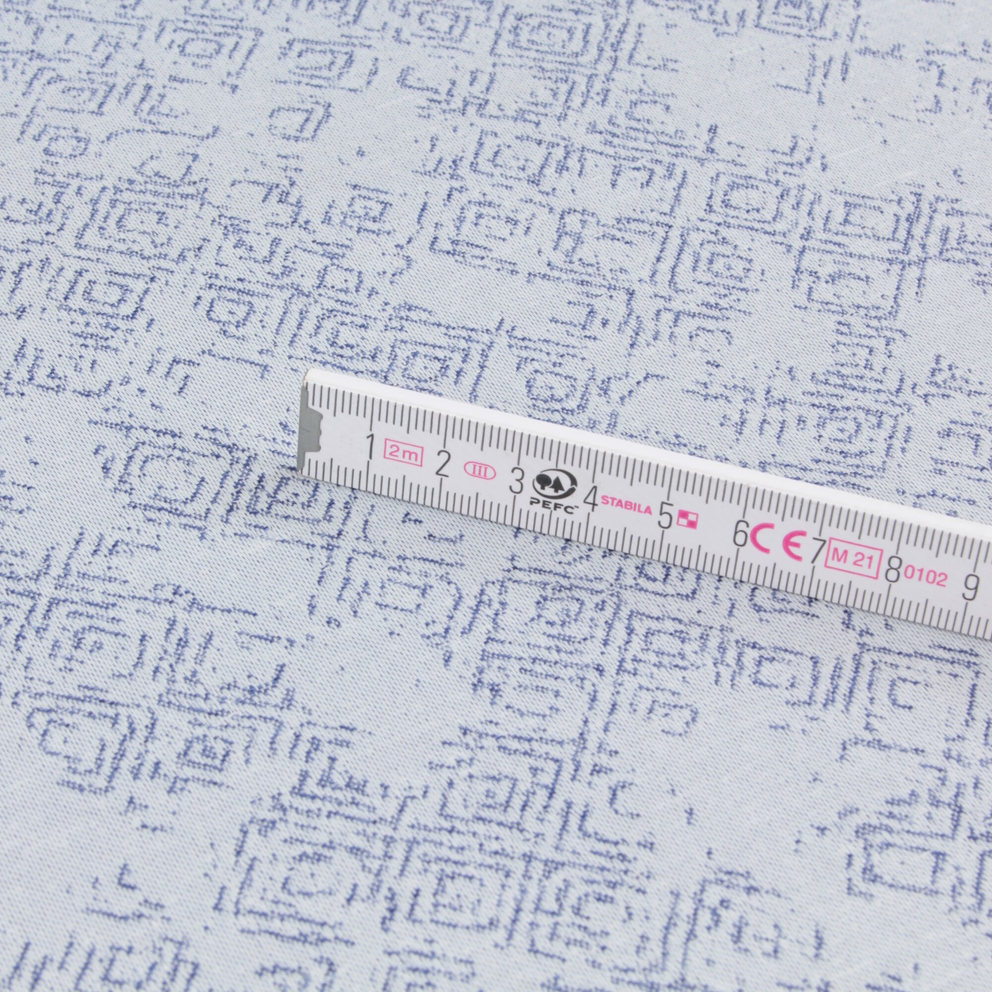 Stoff Meterware Melina Blau Jacquard Mischgewebe
