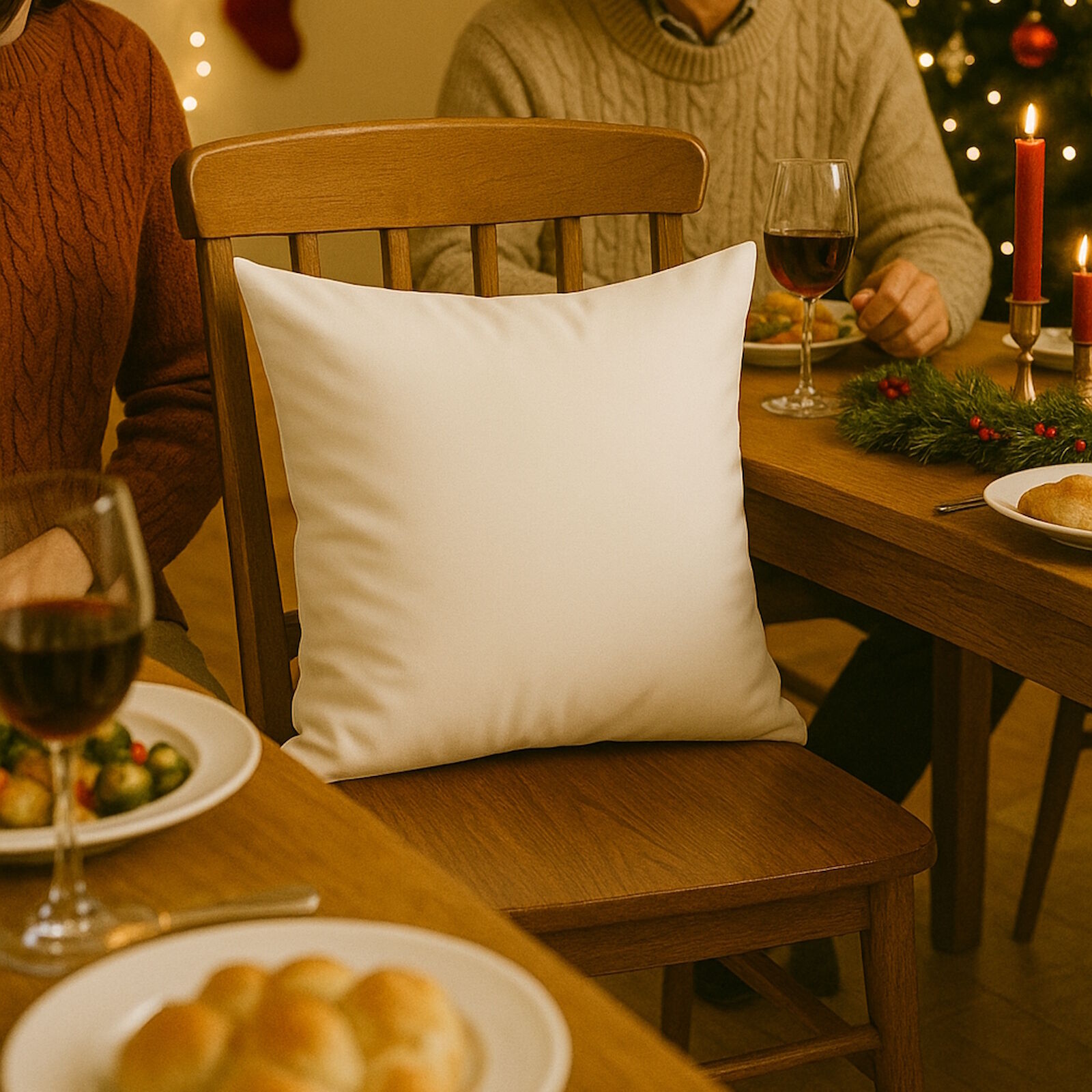 Weihnachtskissen Weiß Baumwolle