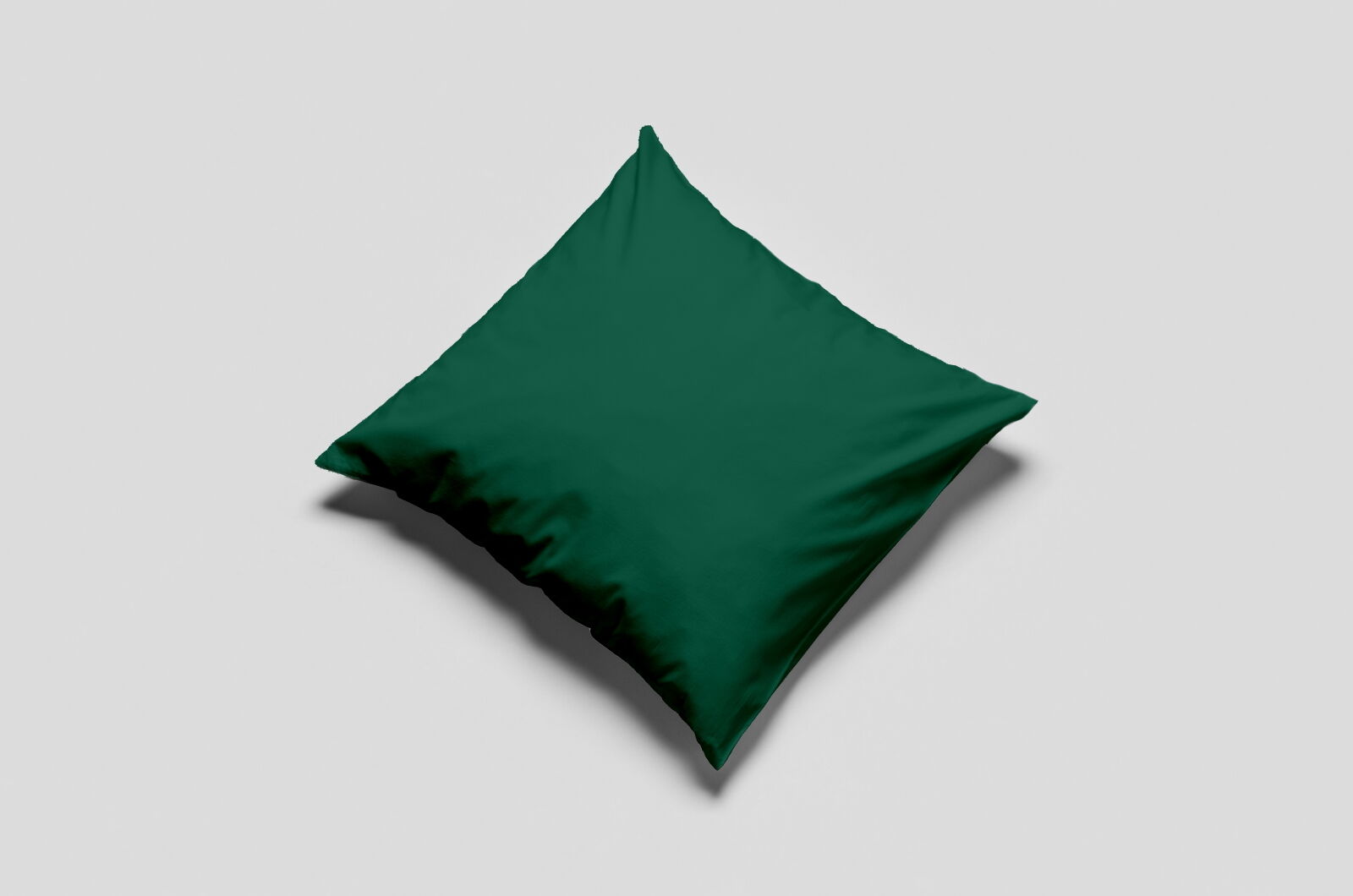 4er Pack Kissenbezüge 40x40 Dunkelgrün Uni Baumwolle Linon Reißverschluss