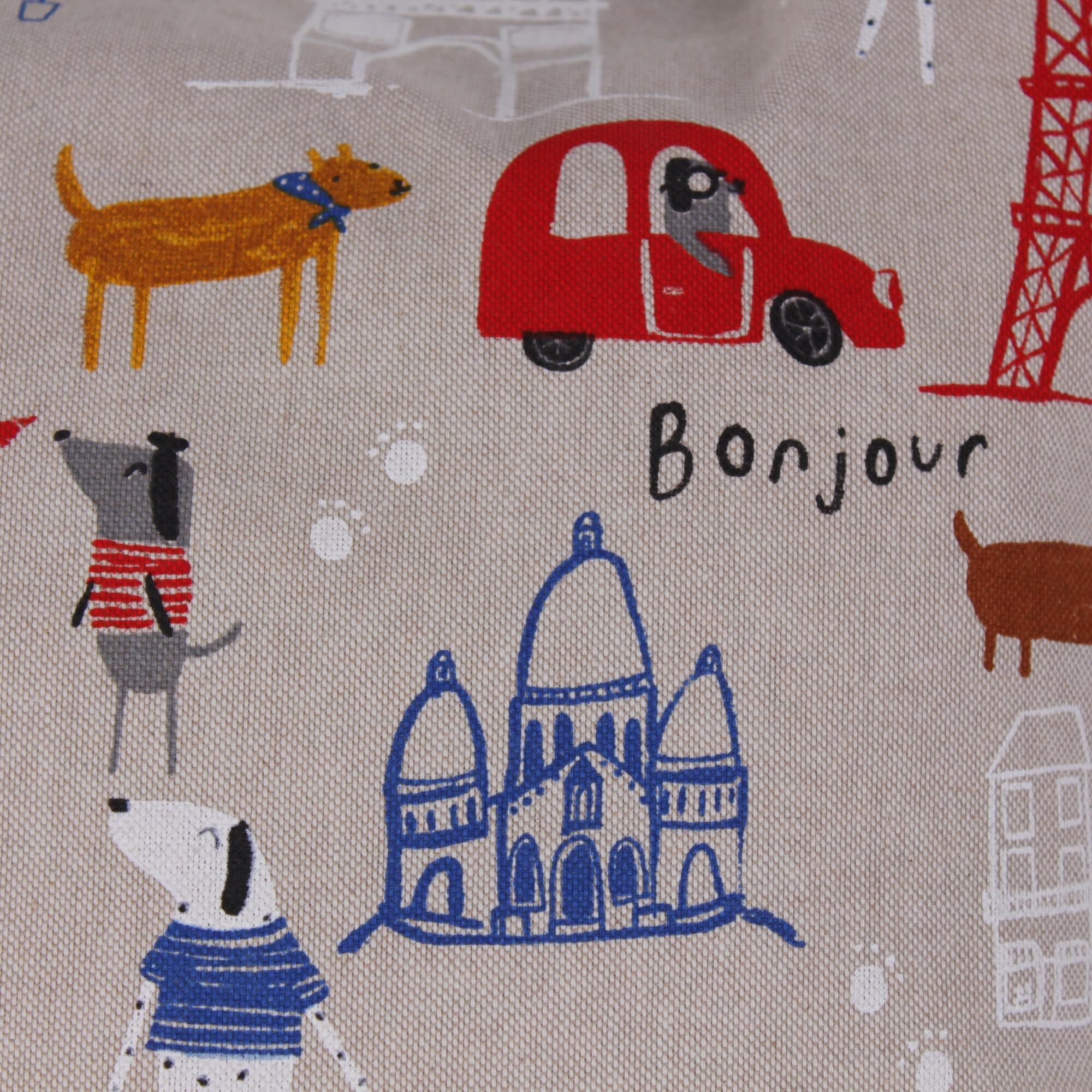 Kissenbezug 40x40 cm Bonjour Woof! Half Panama