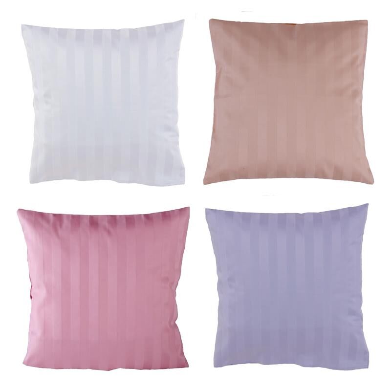 Damast Kissenbezug 40x40 cm Streifen Hotelverschluss