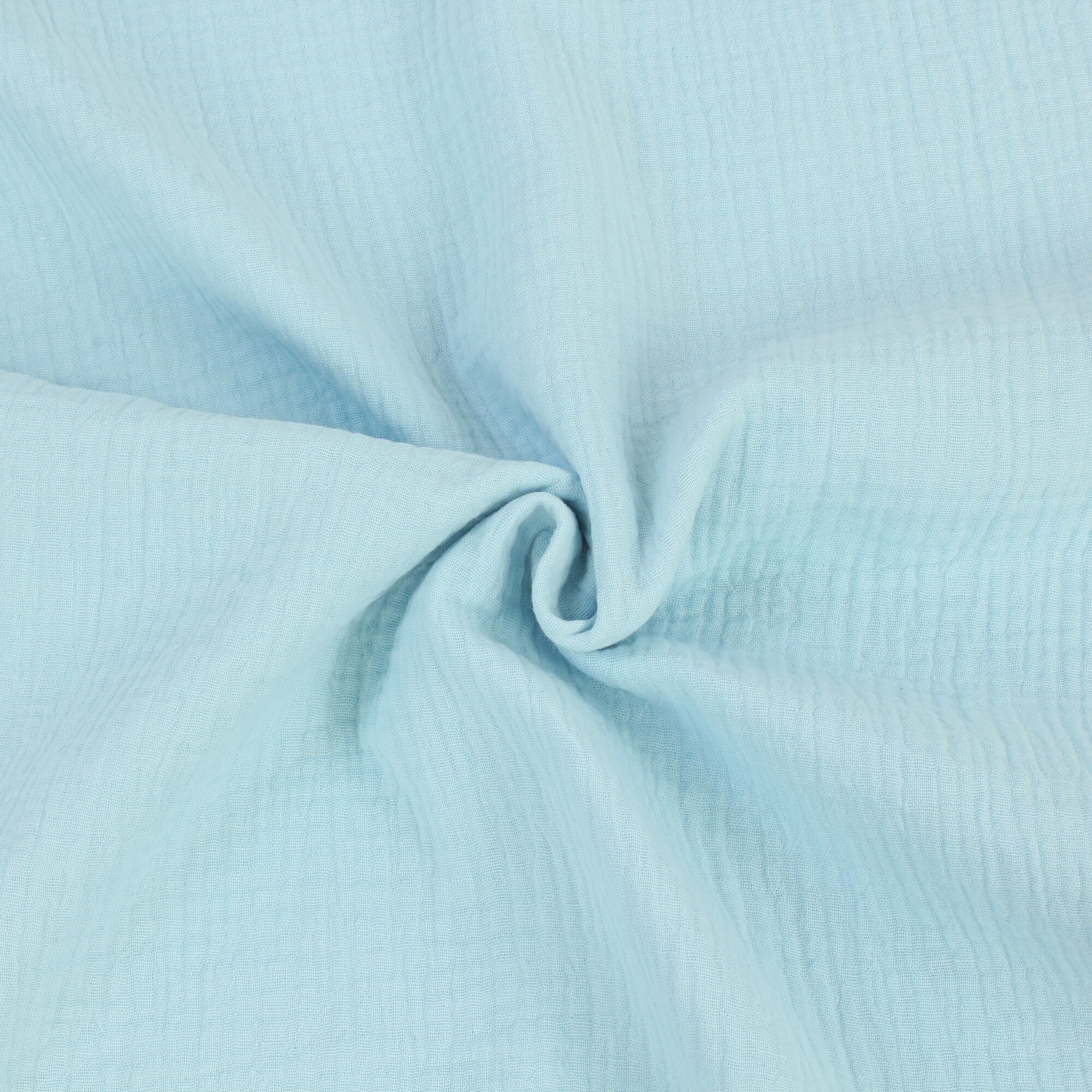 Stoff Meterware Uni Hellblau Musselin