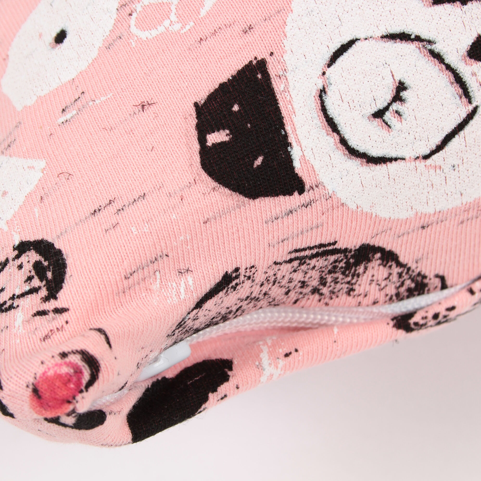Jersey Panda Kissenbezug 40x40 Rosa