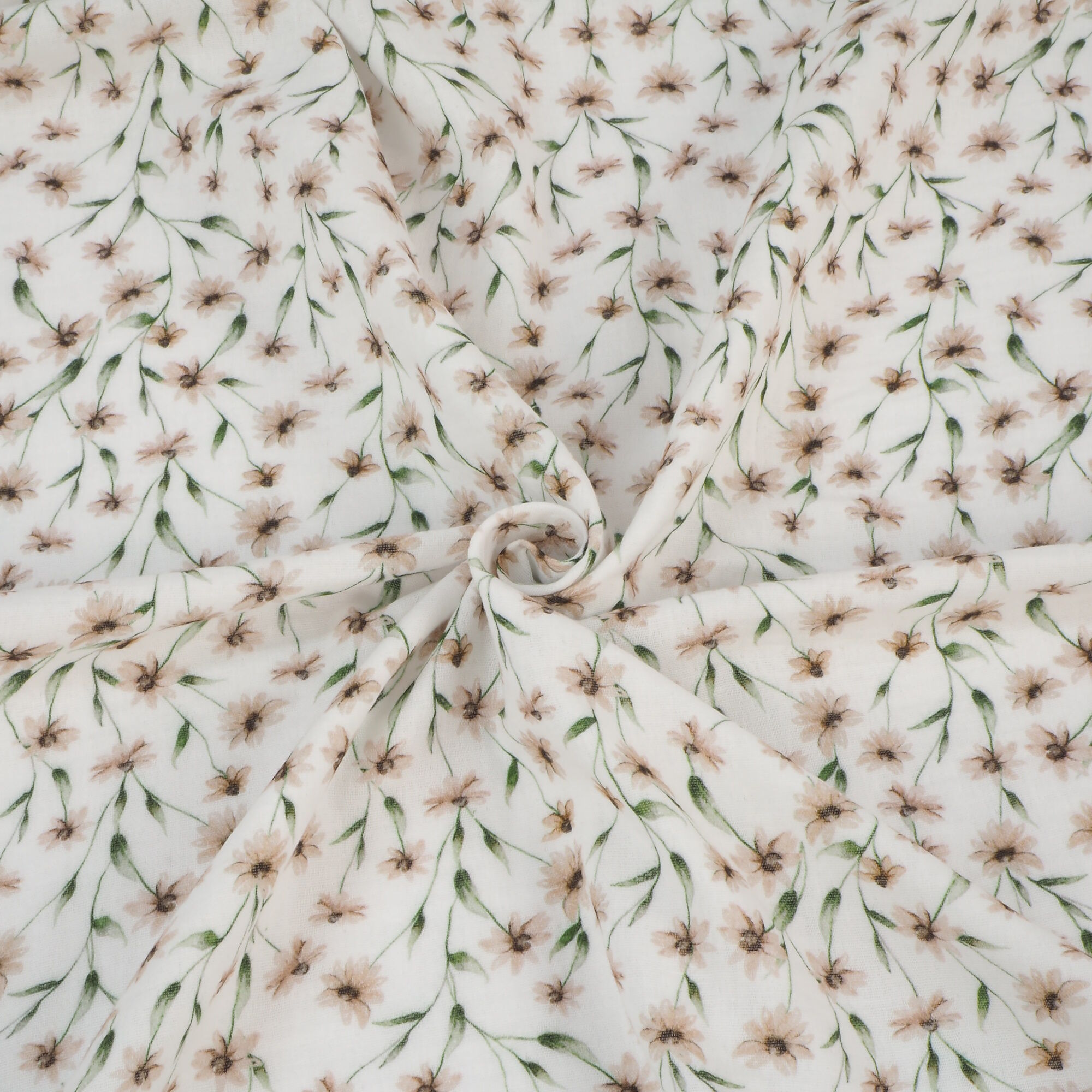 Stoff Meterware Vintage Blumen Bio Musselin