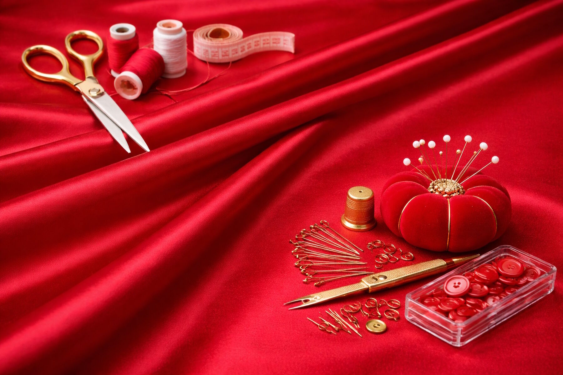 Satin Stoff Rot Glänzender Glanzsatin Meterware