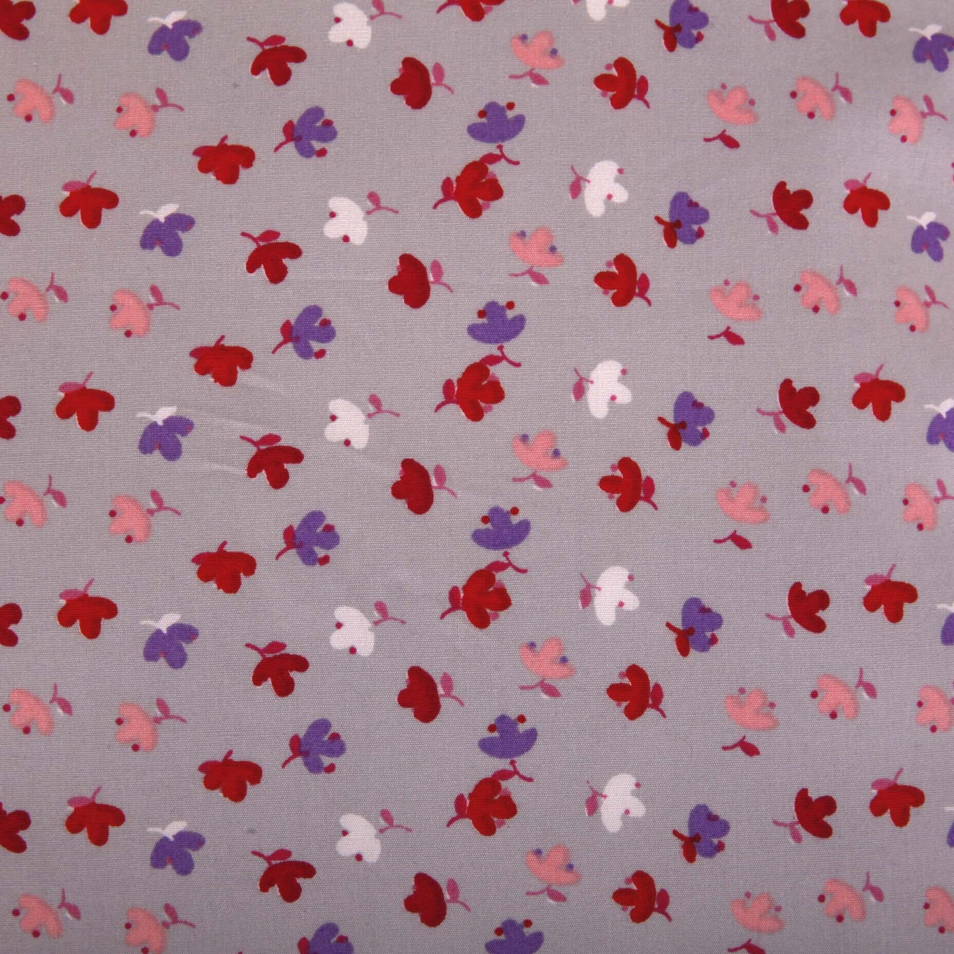 Kissenbezug 40x40 cm Bunte Blumen Grau