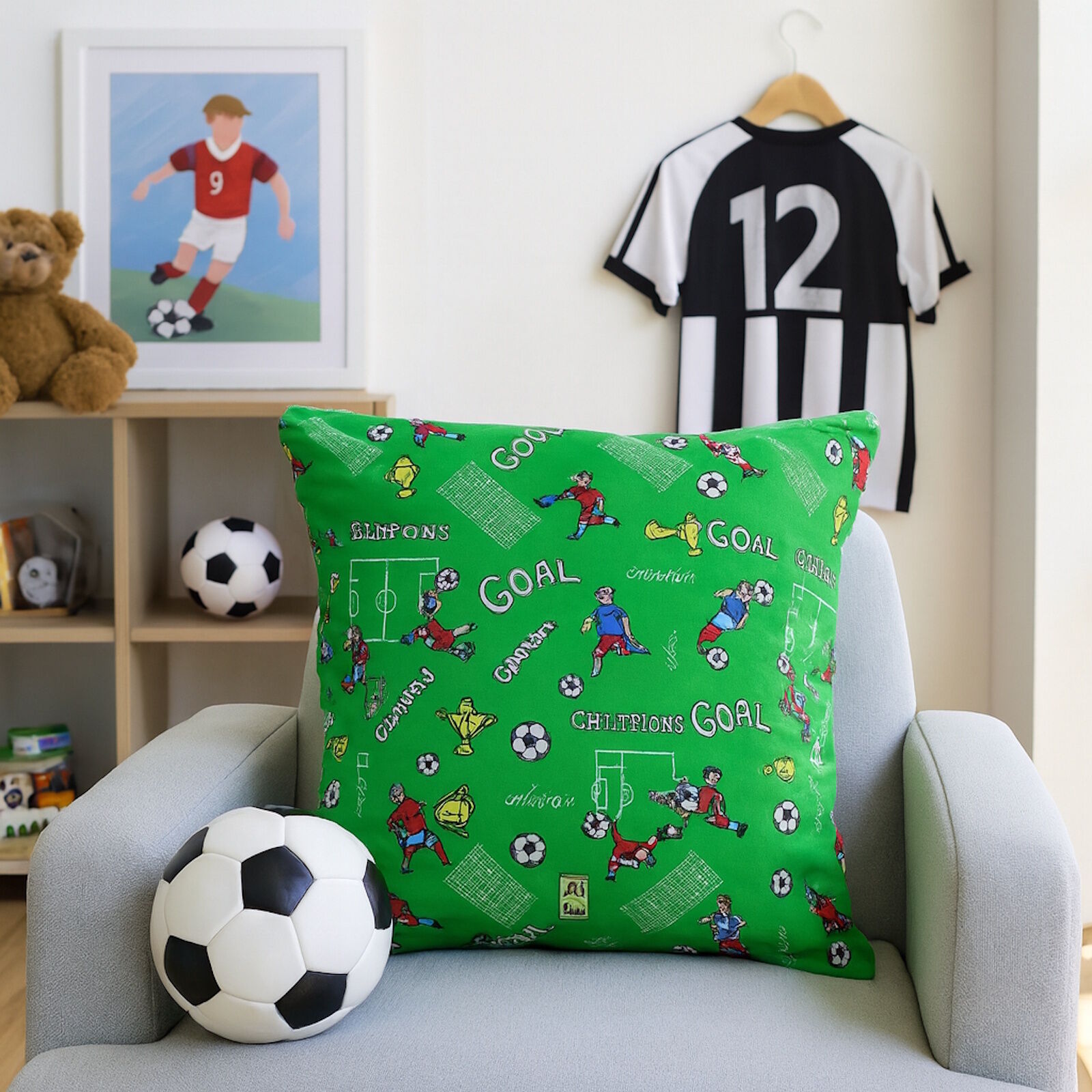 Kissenbezug 40x40 cm Fußball Goal