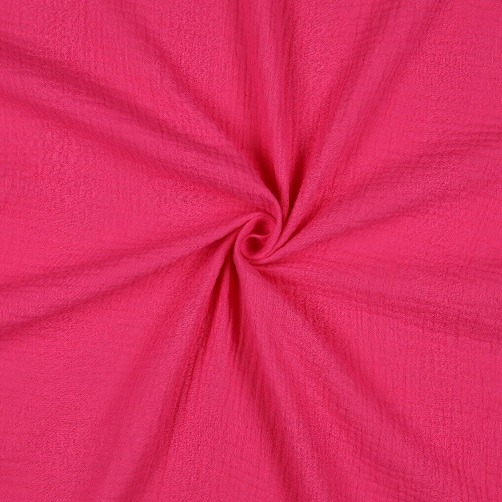 Stoff Meterware Uni Fuchsia Musselin Pink