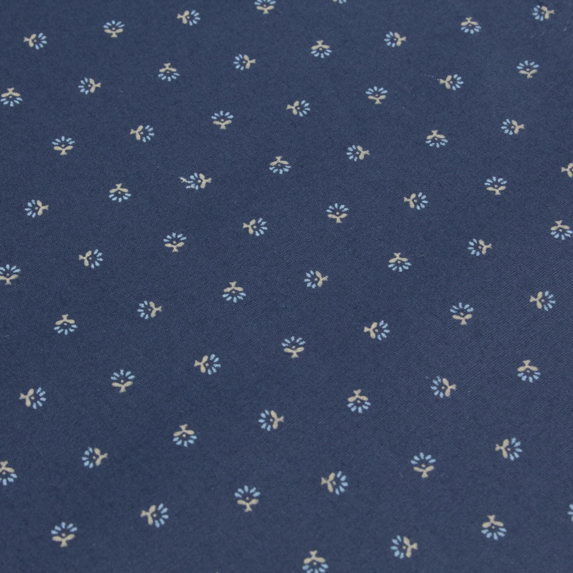 Stoff Meterware Blumen Richard Blau Dirndl