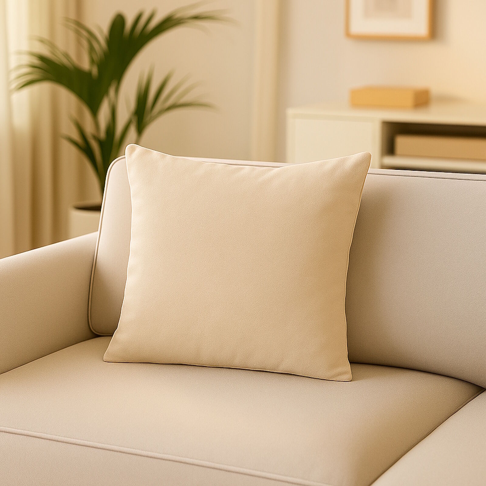 Kunstleder Kissenbezug Sand