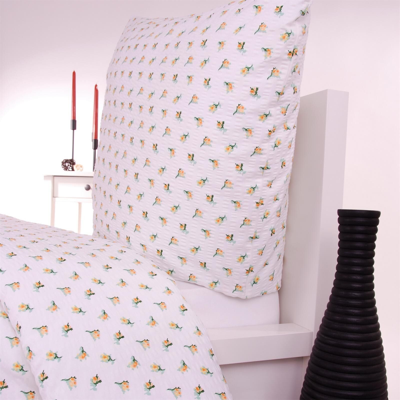Seersucker Bettwäsche Rosen Gelb RV-135x200