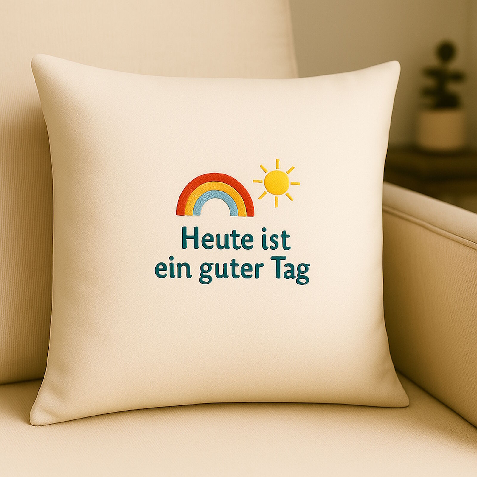 Geschenk Kissen Heute ist ein guter Tag 40x40 cm