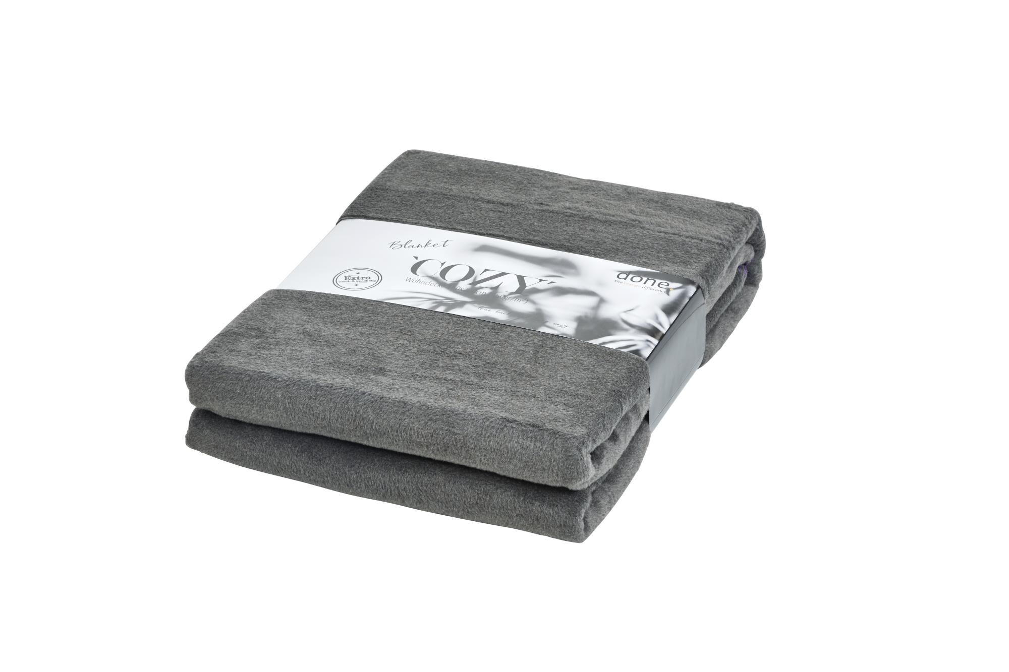Kuscheldecke Cozy Anthrazit 150x200 cm Baumwolle