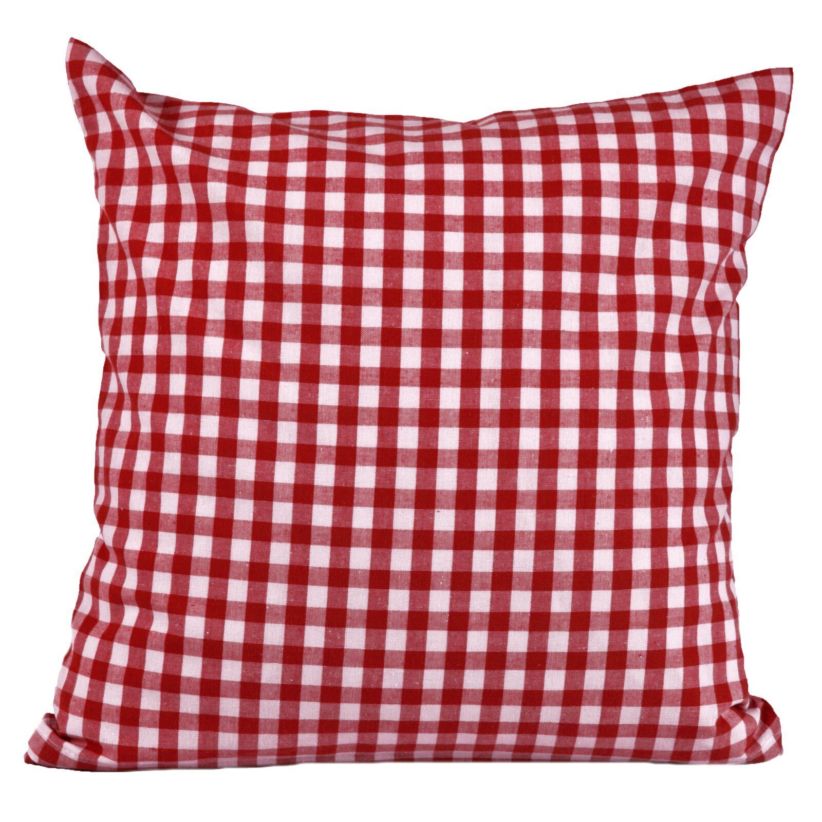 Kissenbezug Karo 1x1 cm Hotelverschluss-40x80-Rot