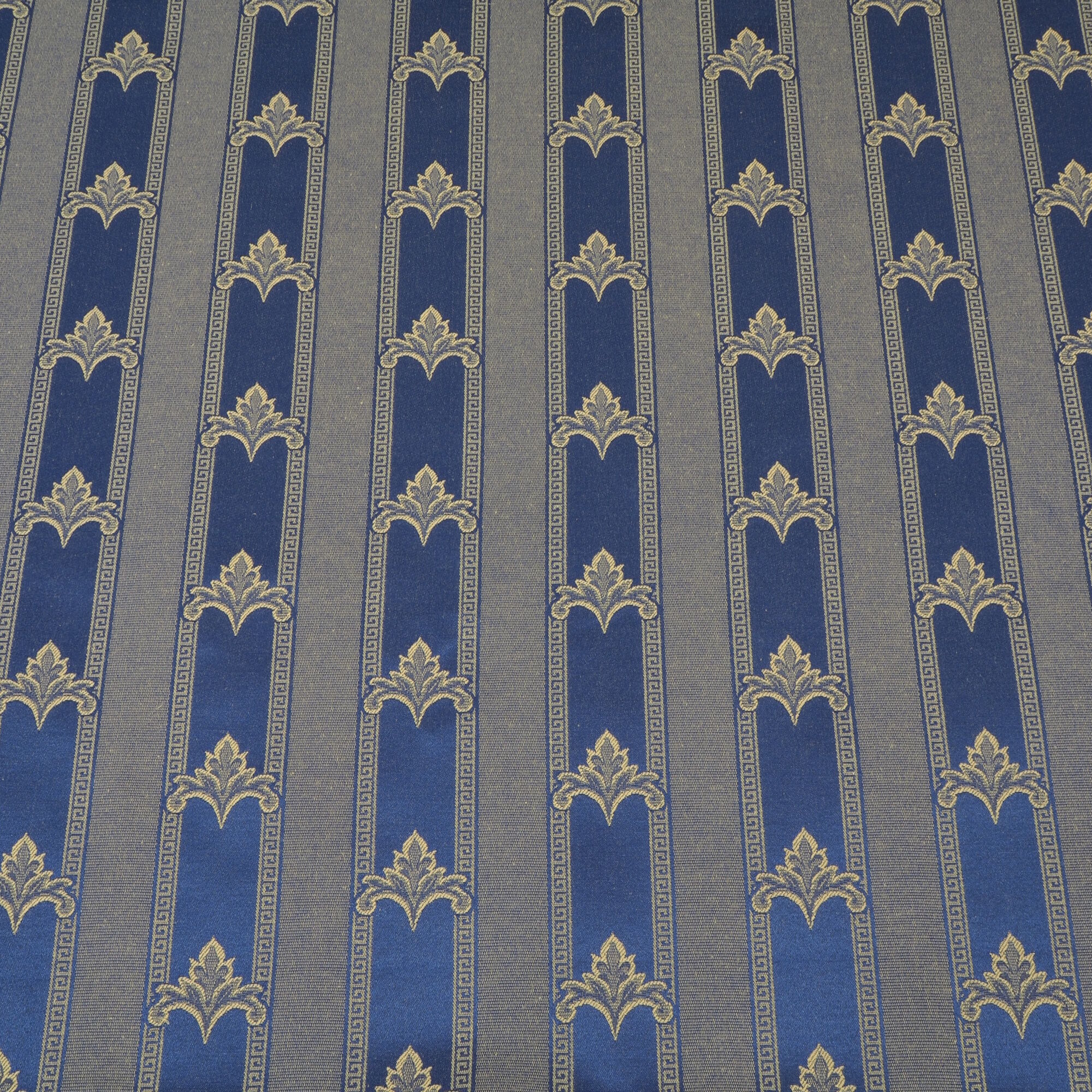 Polsterstoff Meterware Imperio Barock Jacquard Marine Blau