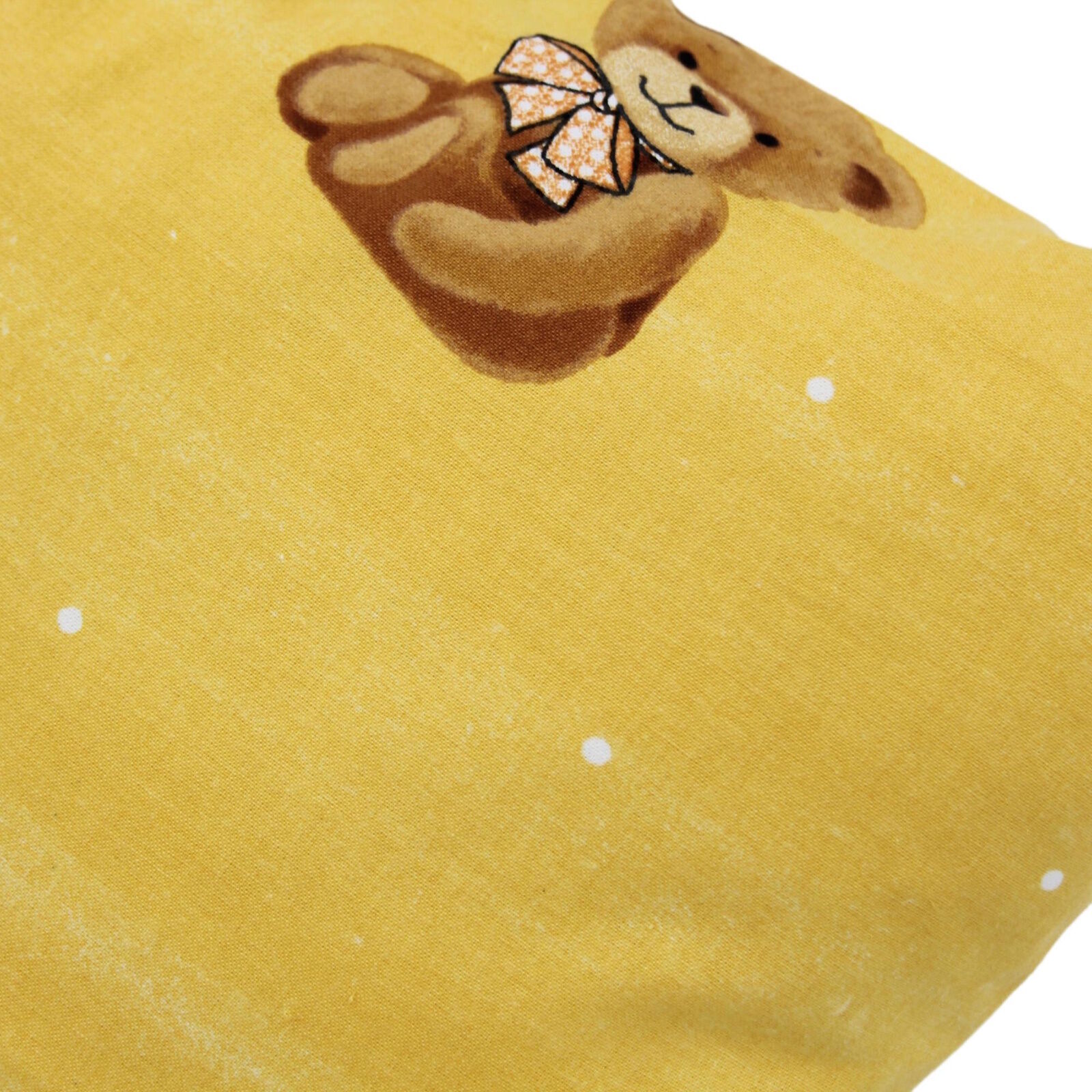Kinder Kissenbezug 40x40 Teddy Gelb Baumwolle